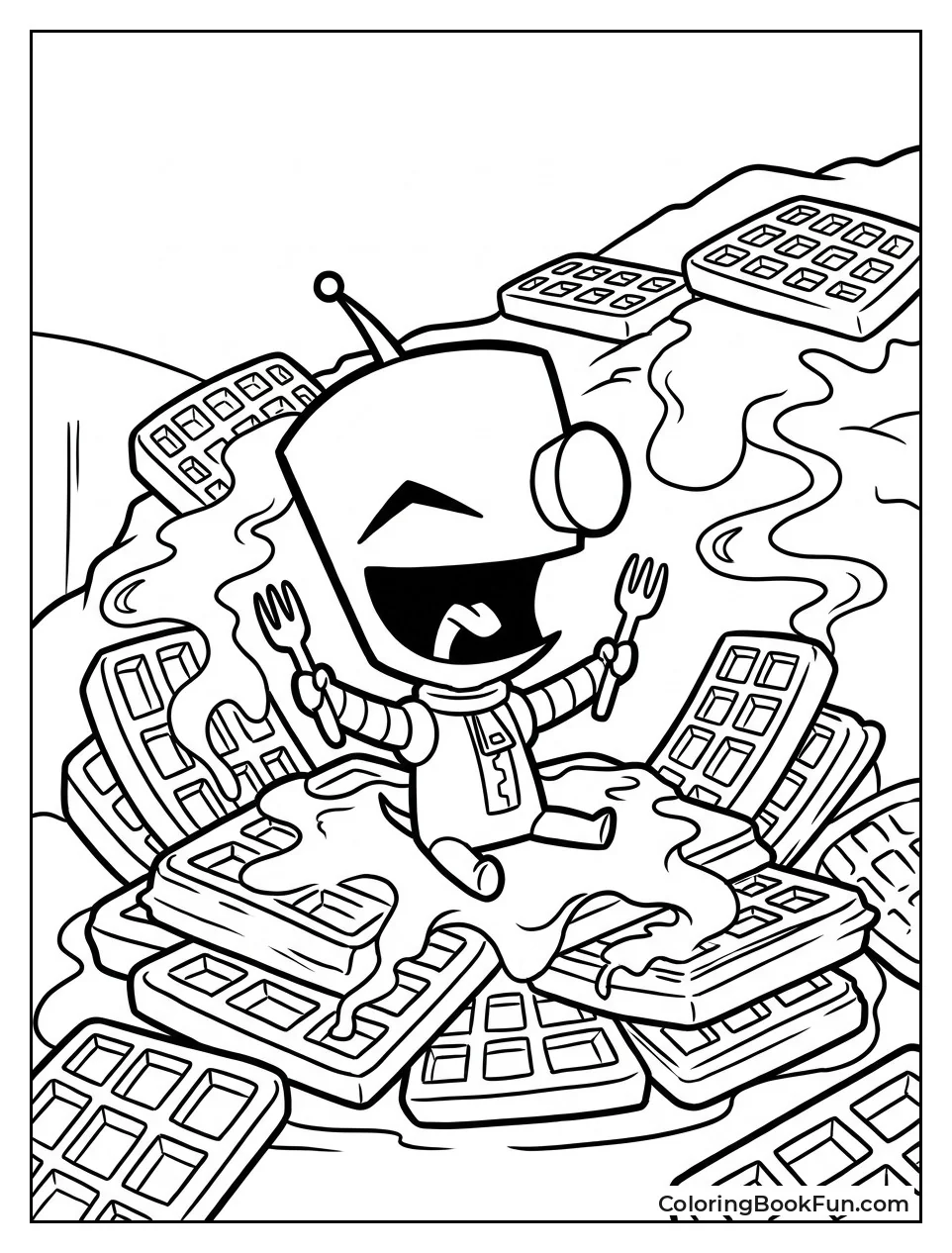 Gir Sitting in Waffle Pile