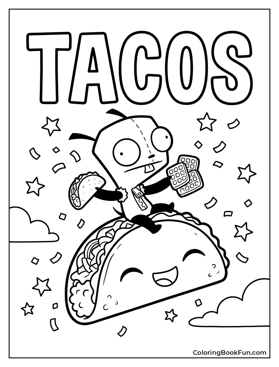 Gir Riding a Flying Taco