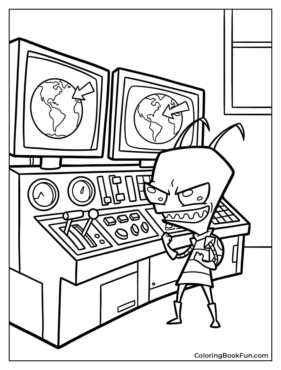 Zim Scheming at Control Panel