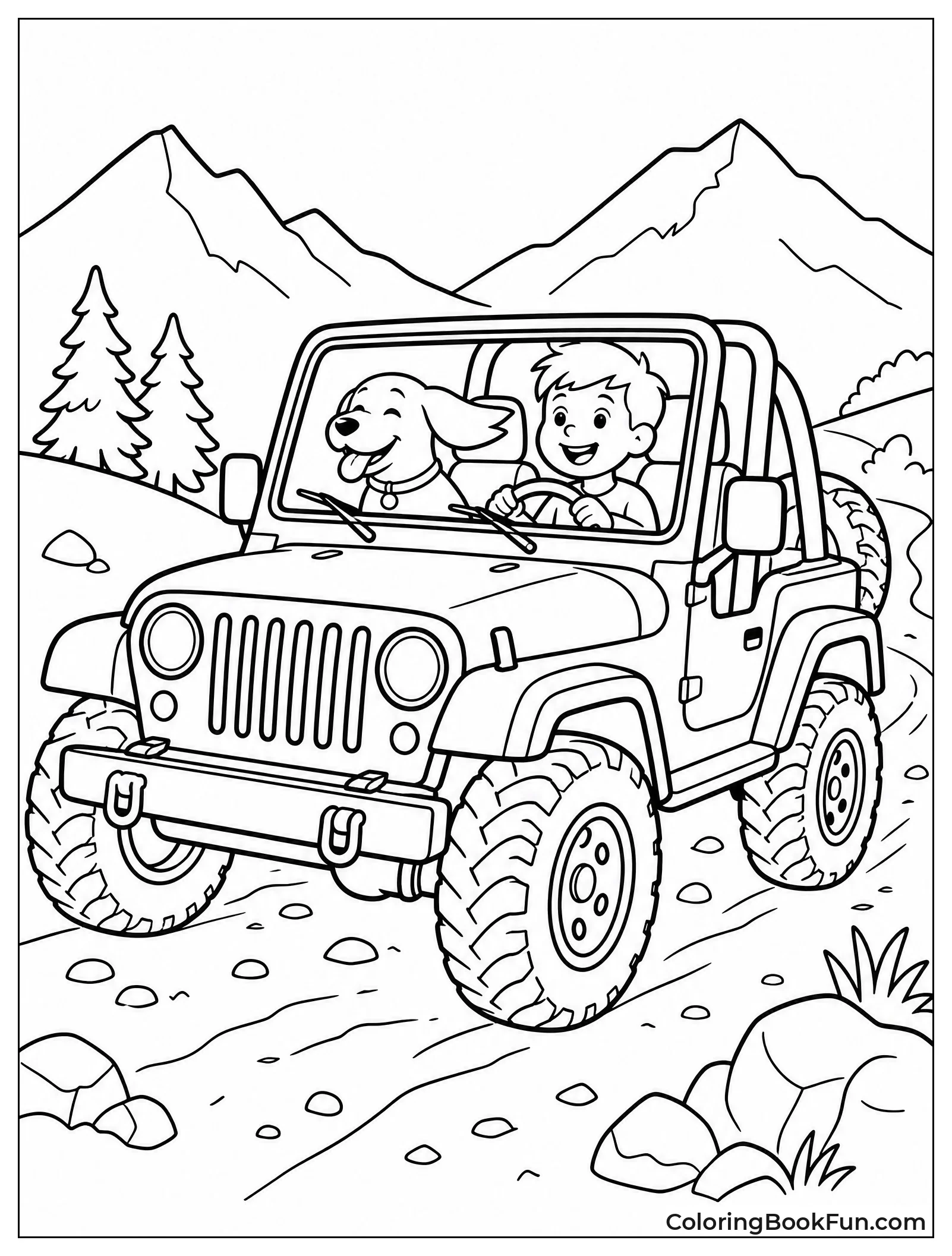 Happy Dog Rides In Jeep