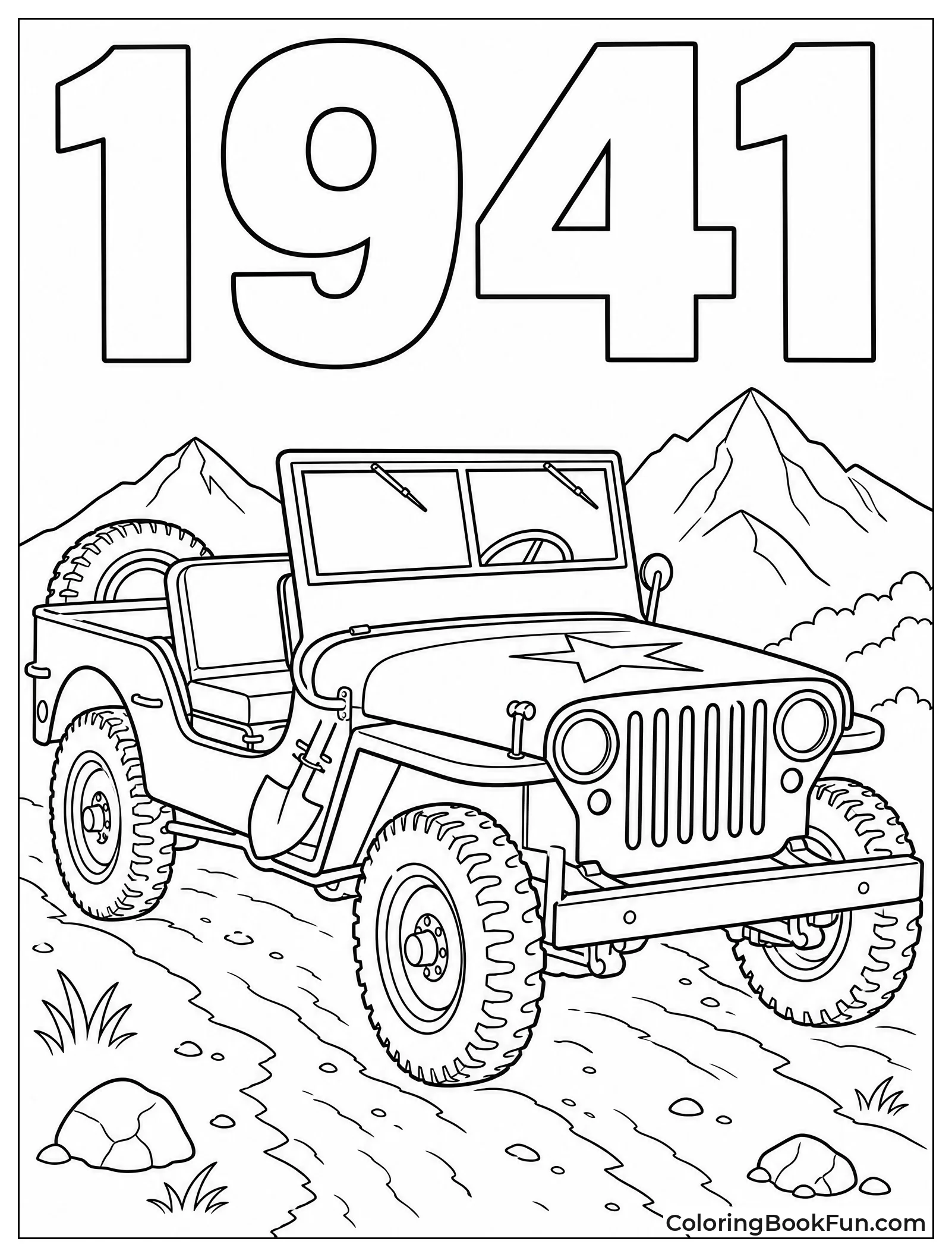 Military Jeep With Star On Hood