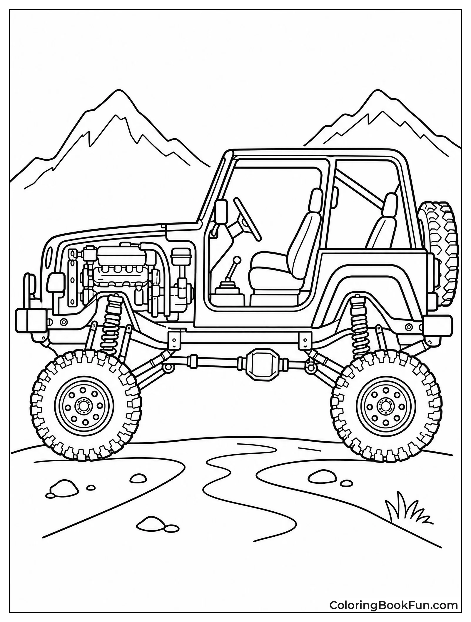 Cutaway View Shows Jeep Inside