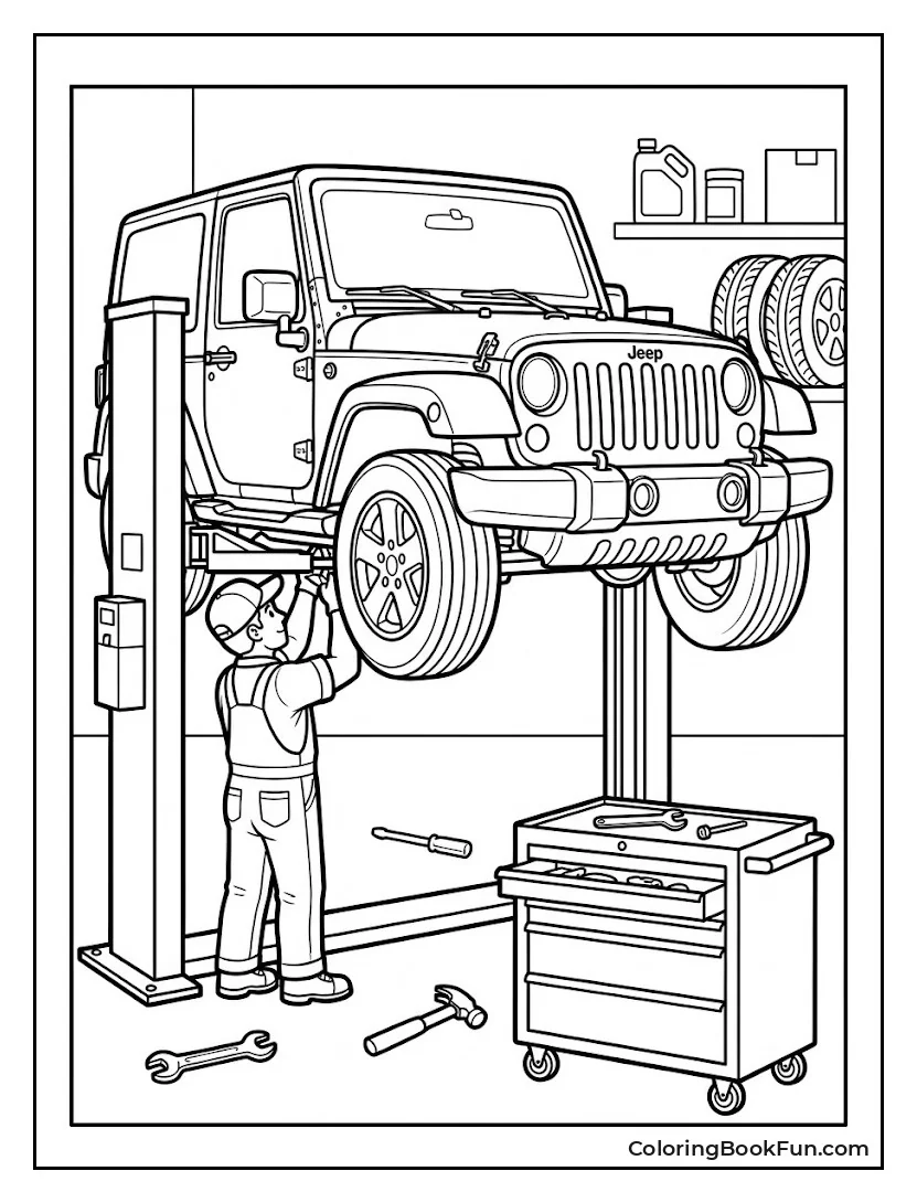 Jeep Gets Fixed In Garage