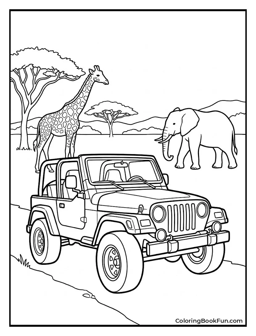 Jeep Spots Safari Animals