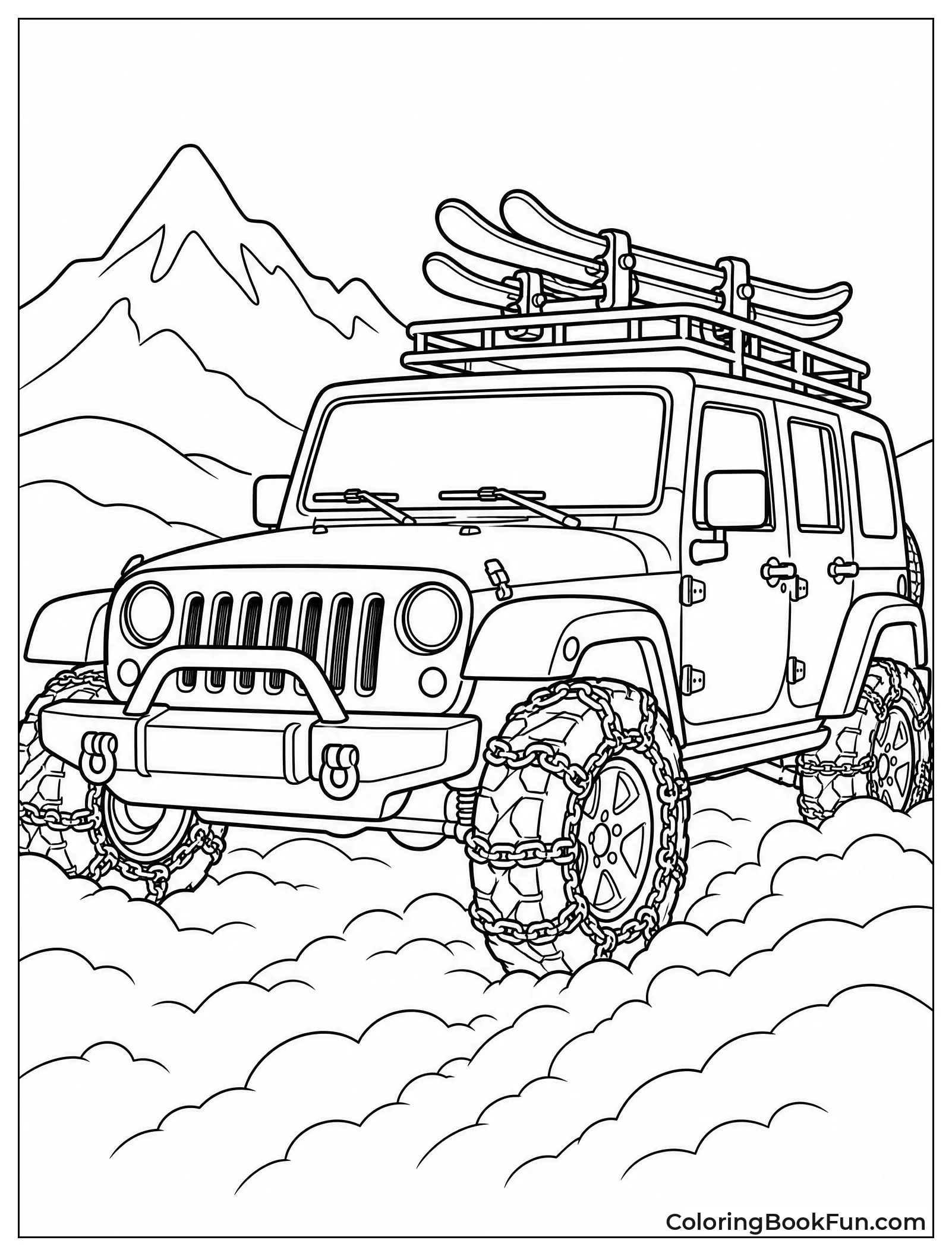 Jeep Drives Through Deep Snow