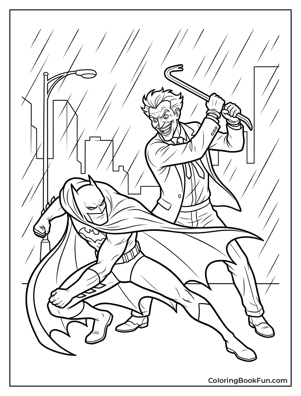 Joker Swings Crowbar At Batman