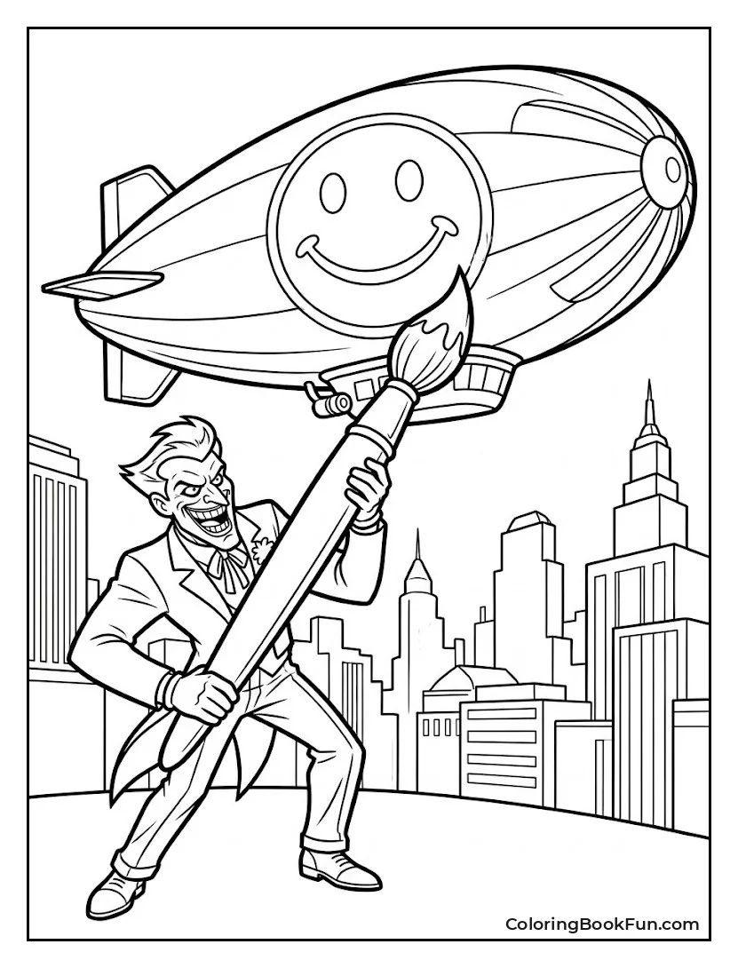 Joker Paints Smiley Face On Blimp