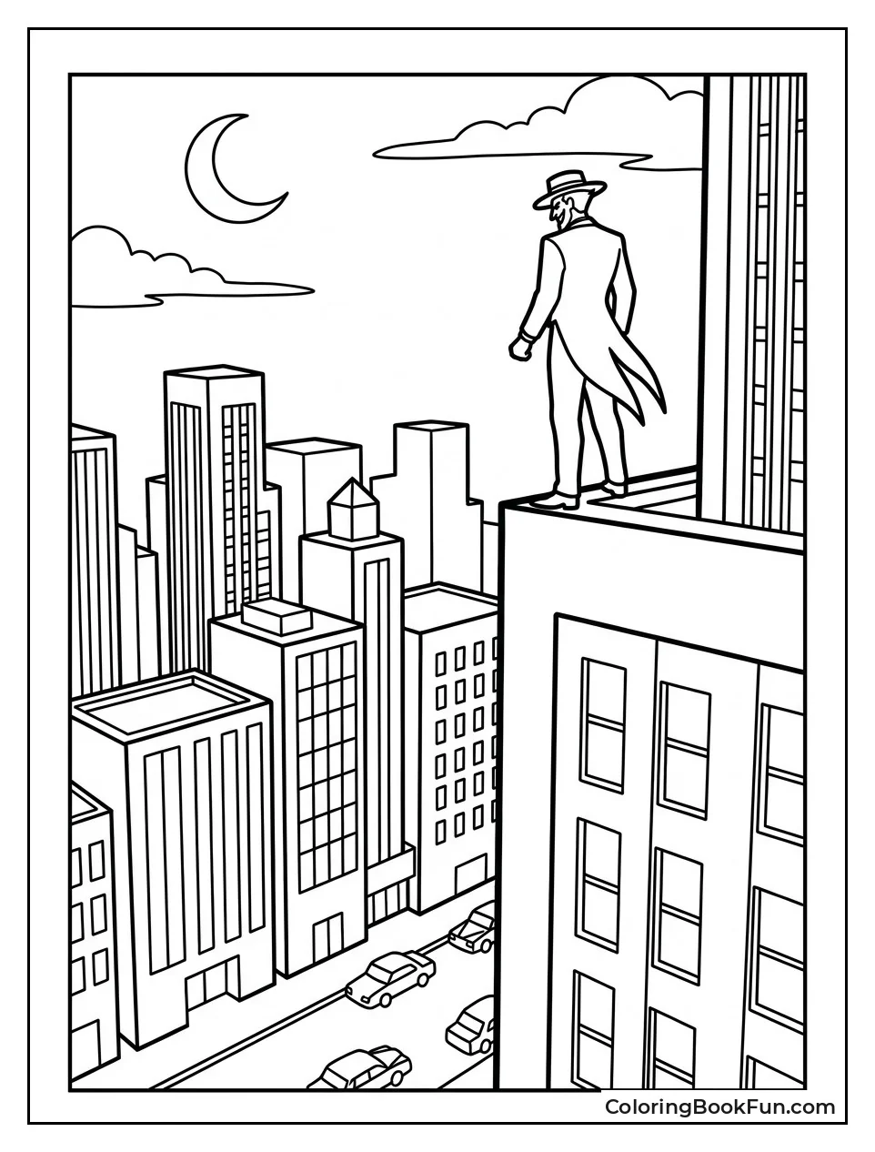 Joker Silhouette Stands On Ledge