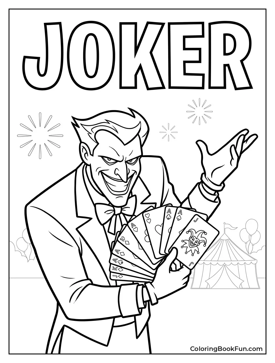Joker Shows Off Playing Cards