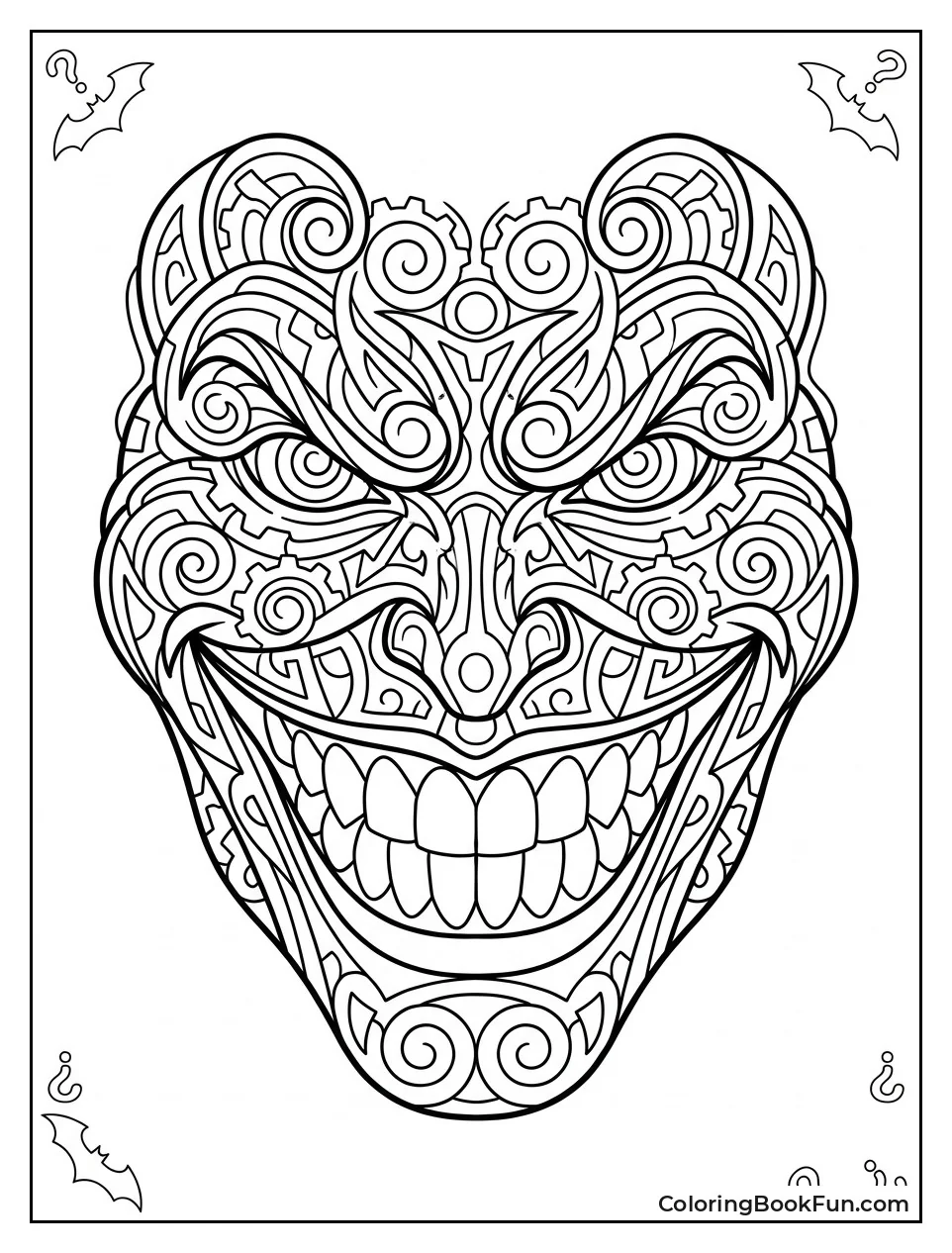 Swirls Form Joker Grin Shape