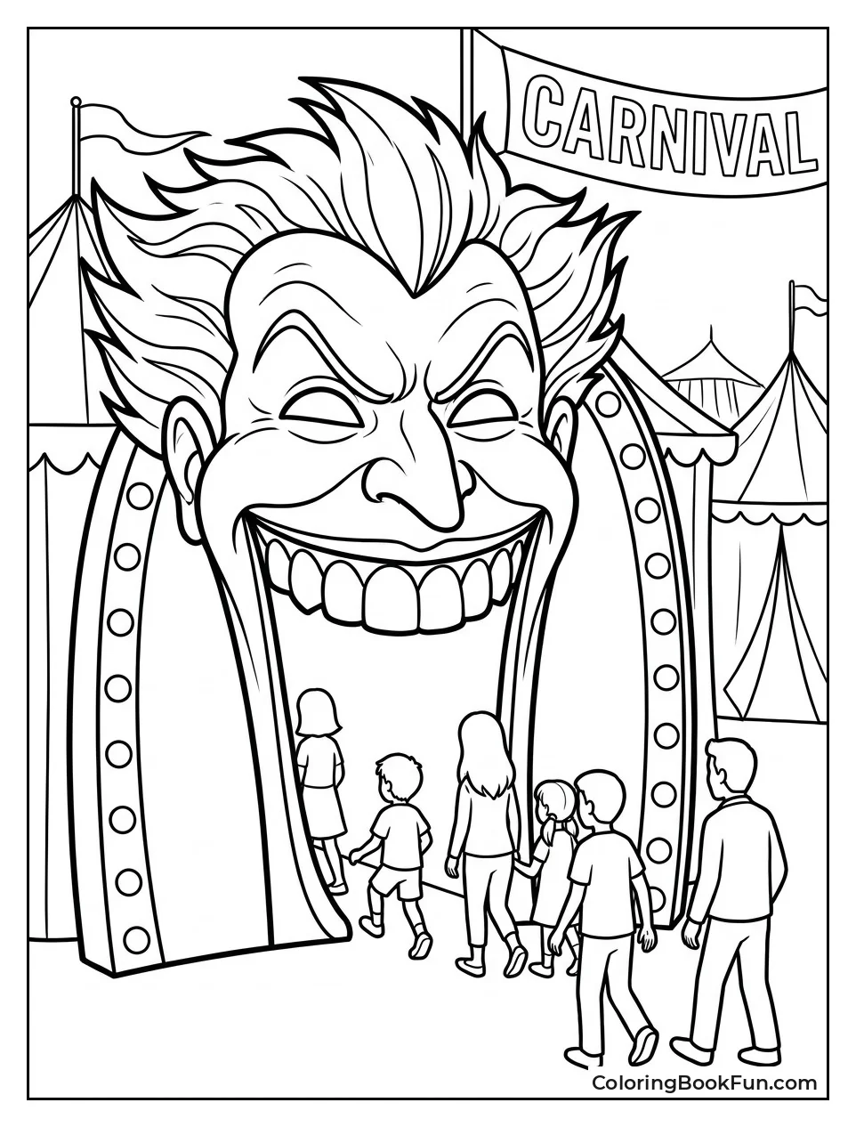 Joker Mouth Forms Funhouse Door