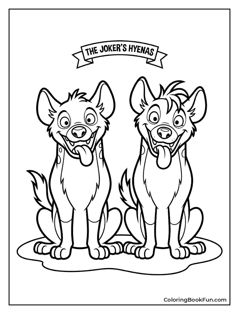 Hyenas Sit With Tongues Out