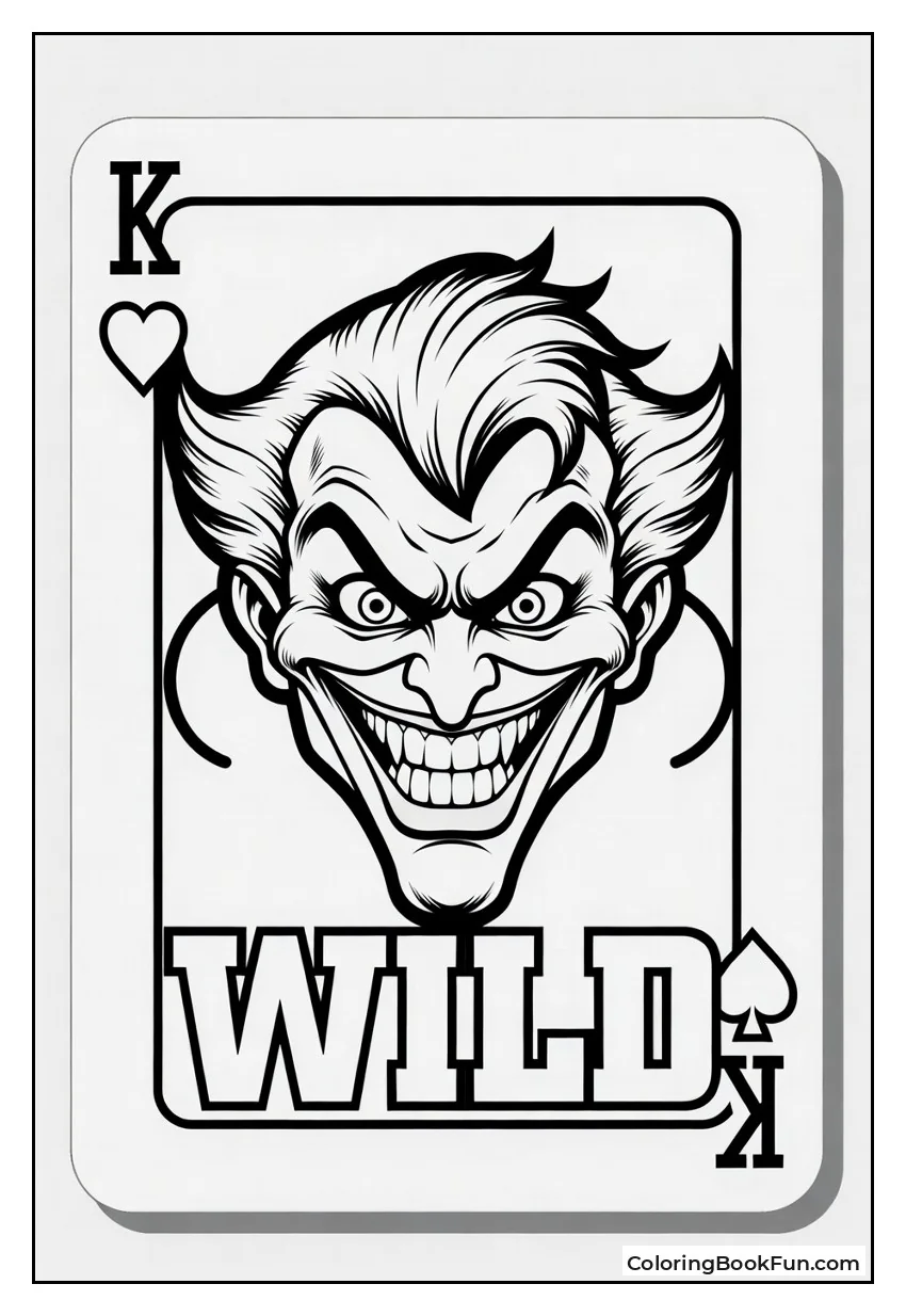 Joker Face Fills Playing Card