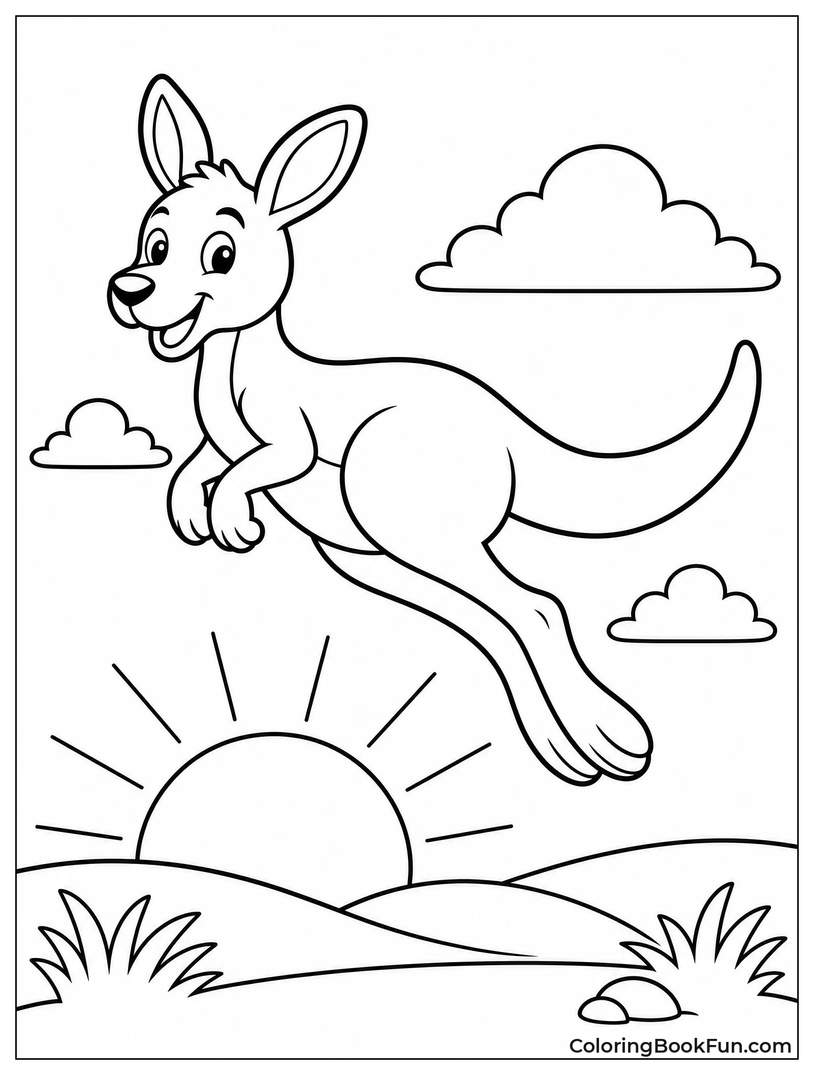 Kangaroo Leaping High at Sunset