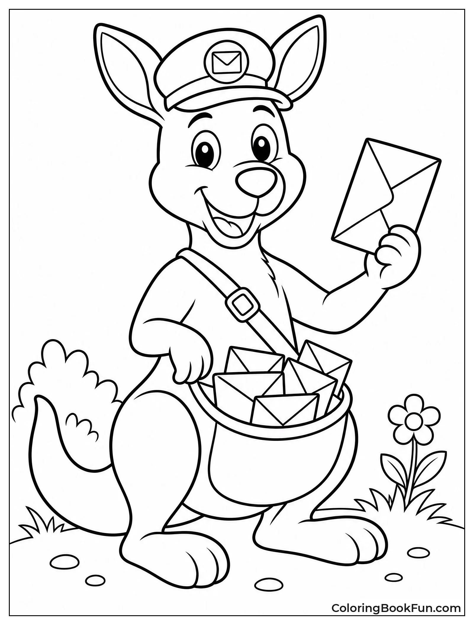 Kangaroo Carrying Mail in Pouch