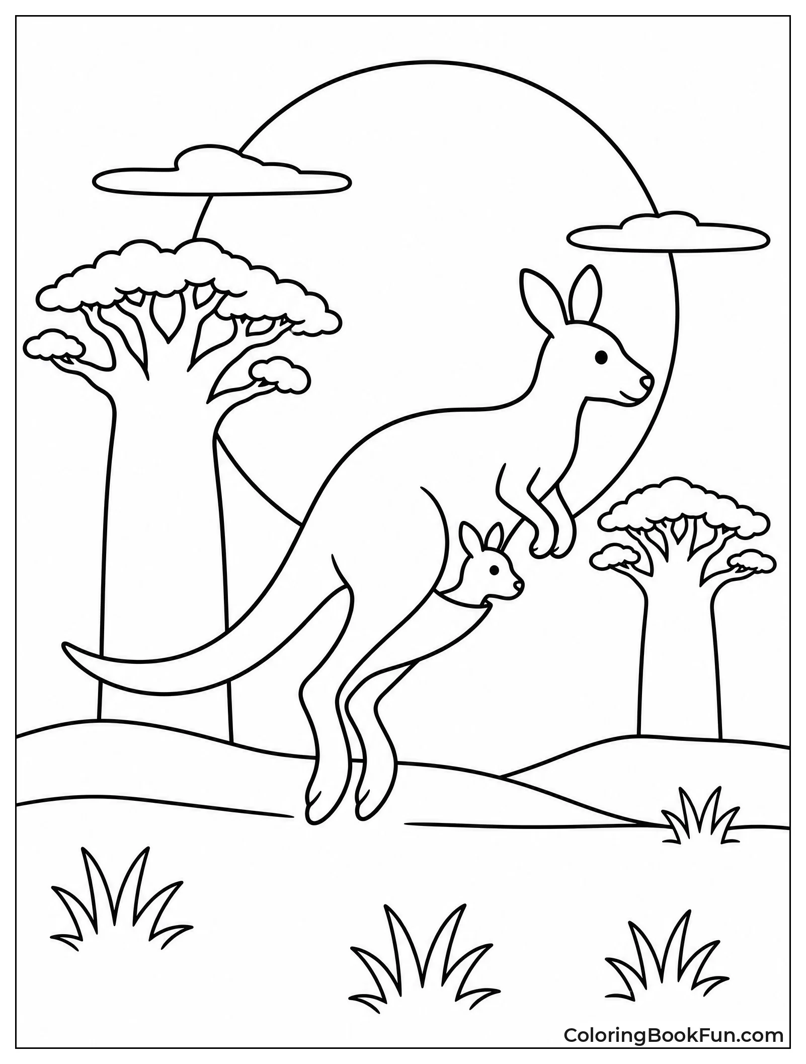 Silhouette of Kangaroo at Sunset
