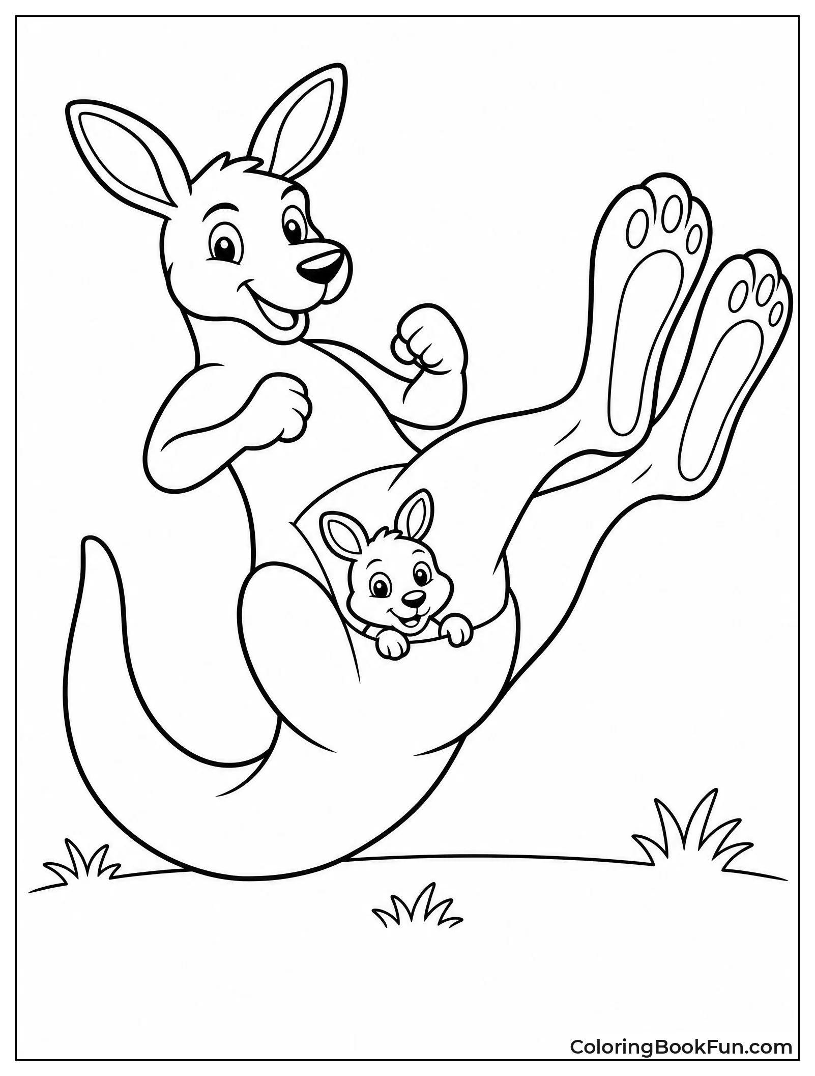 Kangaroo Leaning Back for a Kick