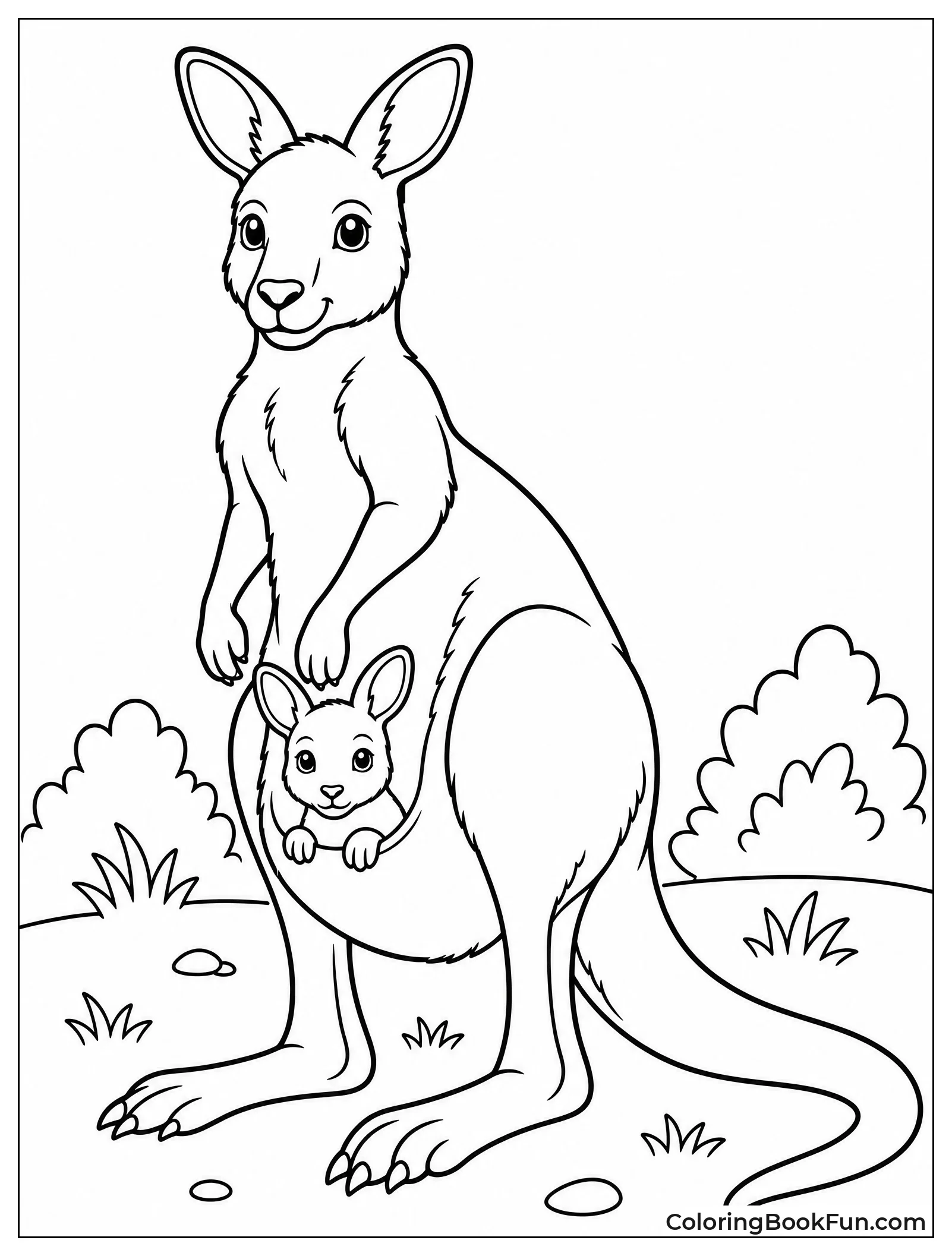 Kangaroo Standing Tall on Hind Legs