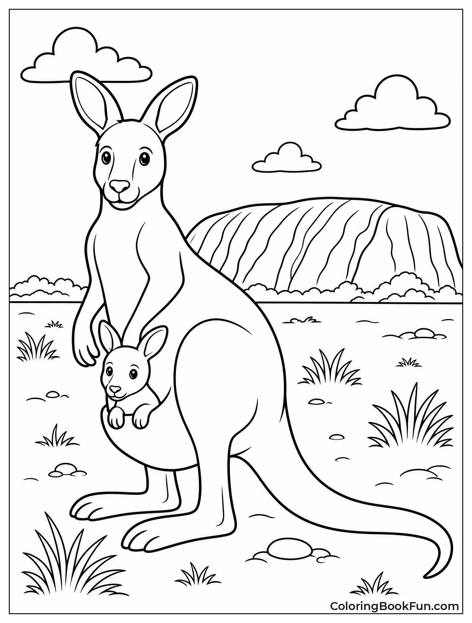 Red Kangaroo Near Uluru Rock