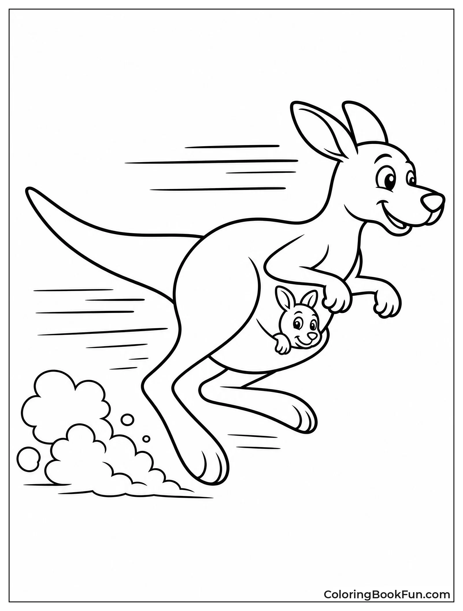 Kangaroo Running Fast Through Dust