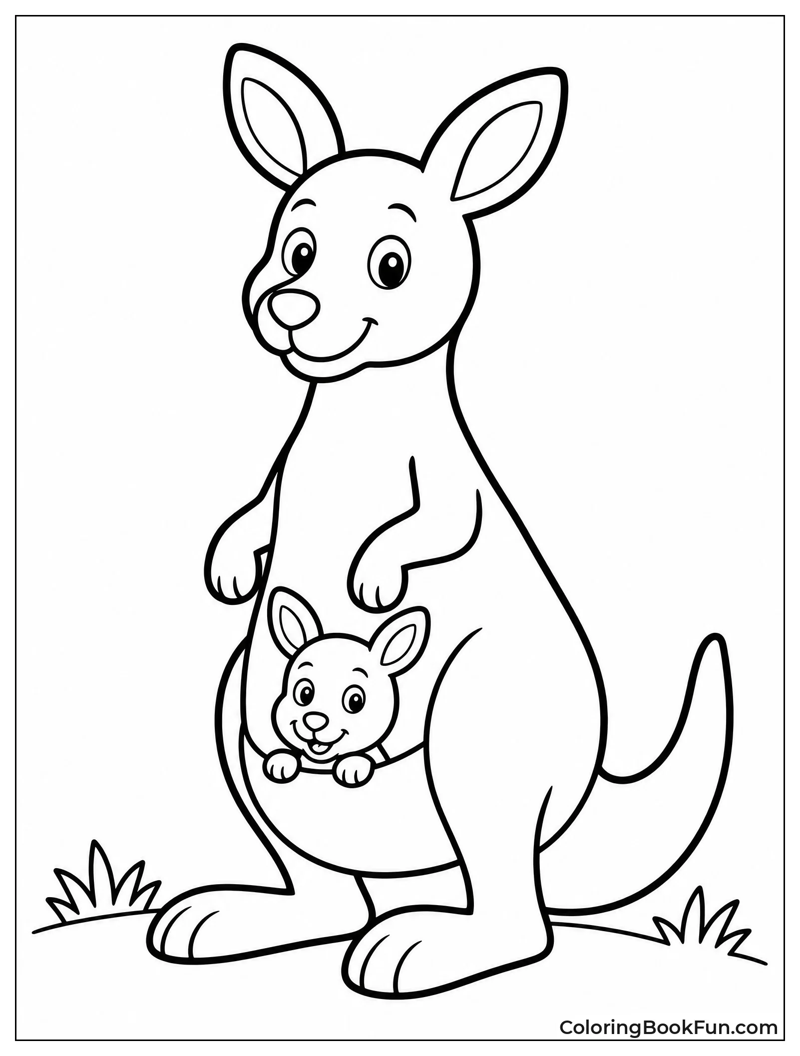 Basic Outline of Standing Kangaroo