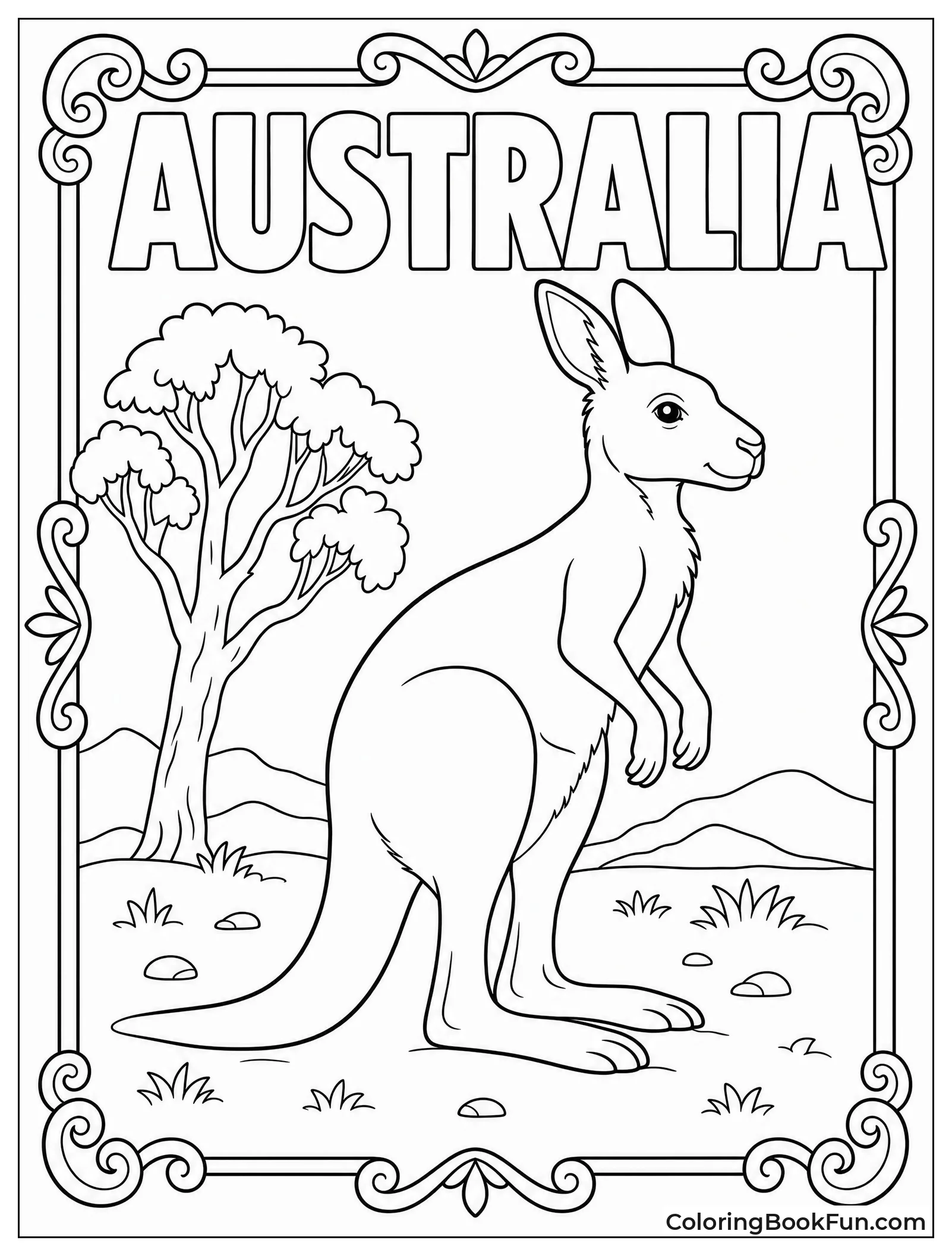 Vintage Kangaroo in a Frame