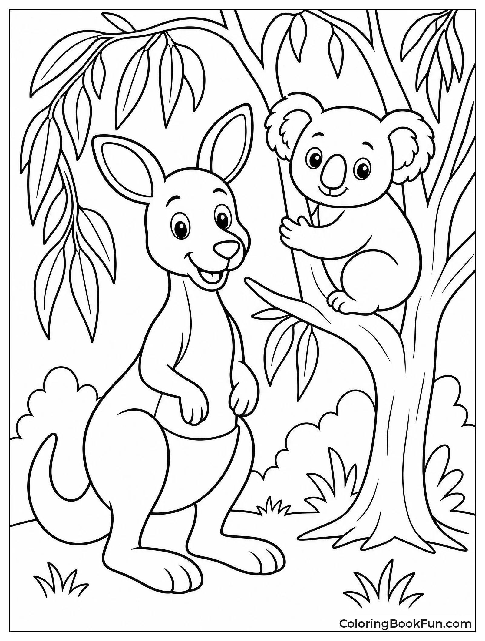 Kangaroo Standing with Koala Friend