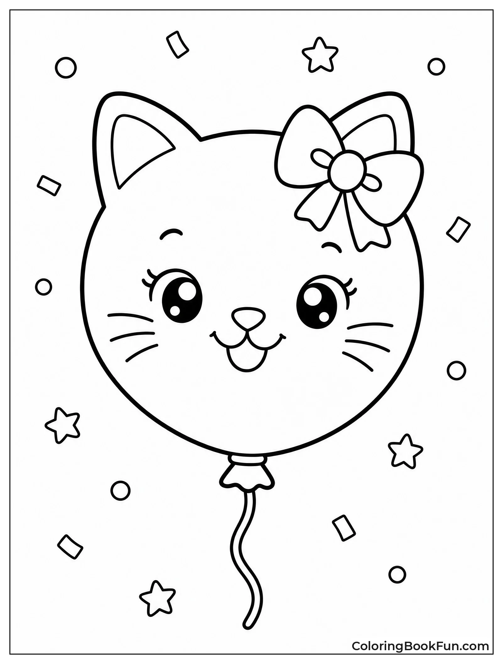 Cute Cat Balloon with Whiskers