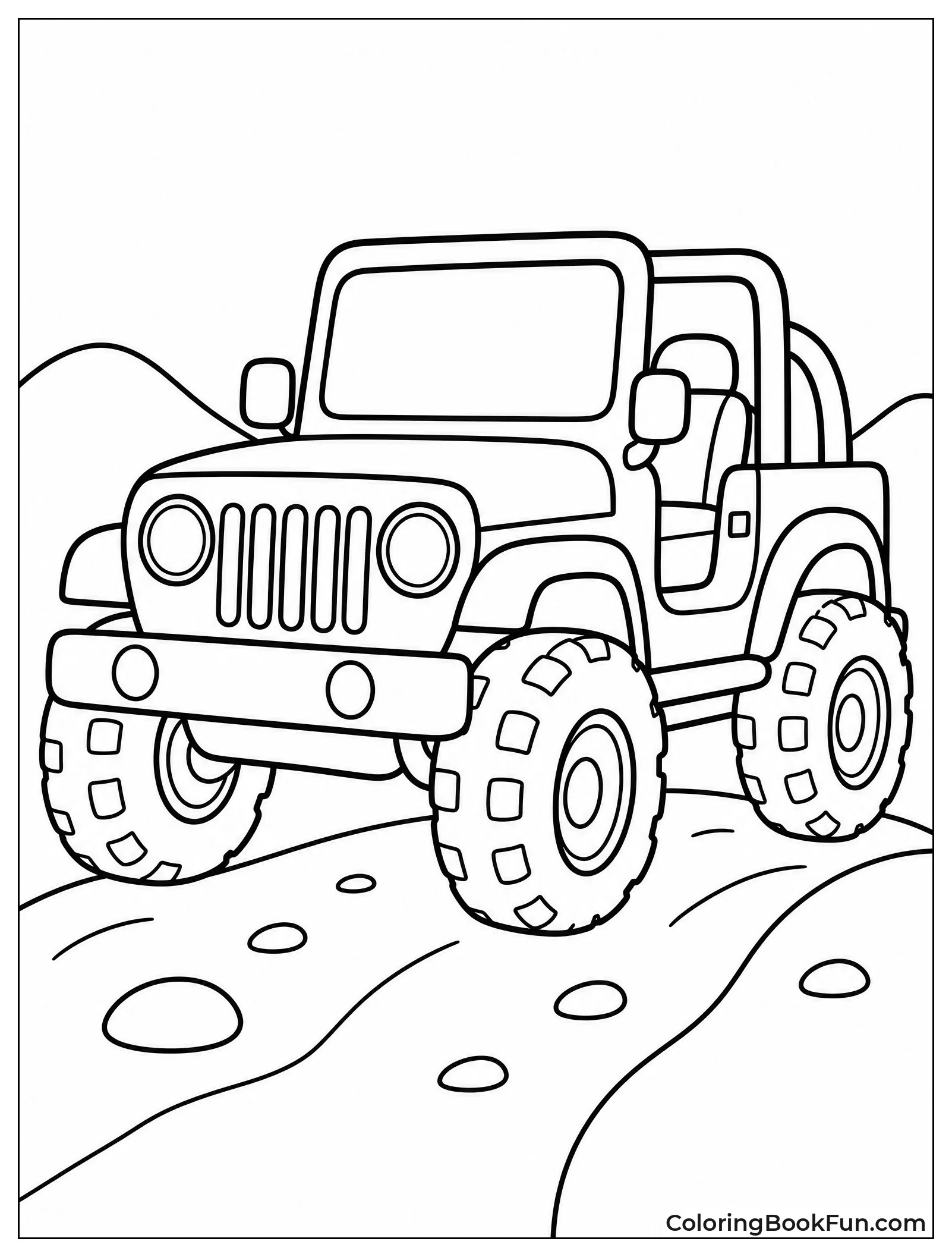 Simple Kawaii Jeep For Kids