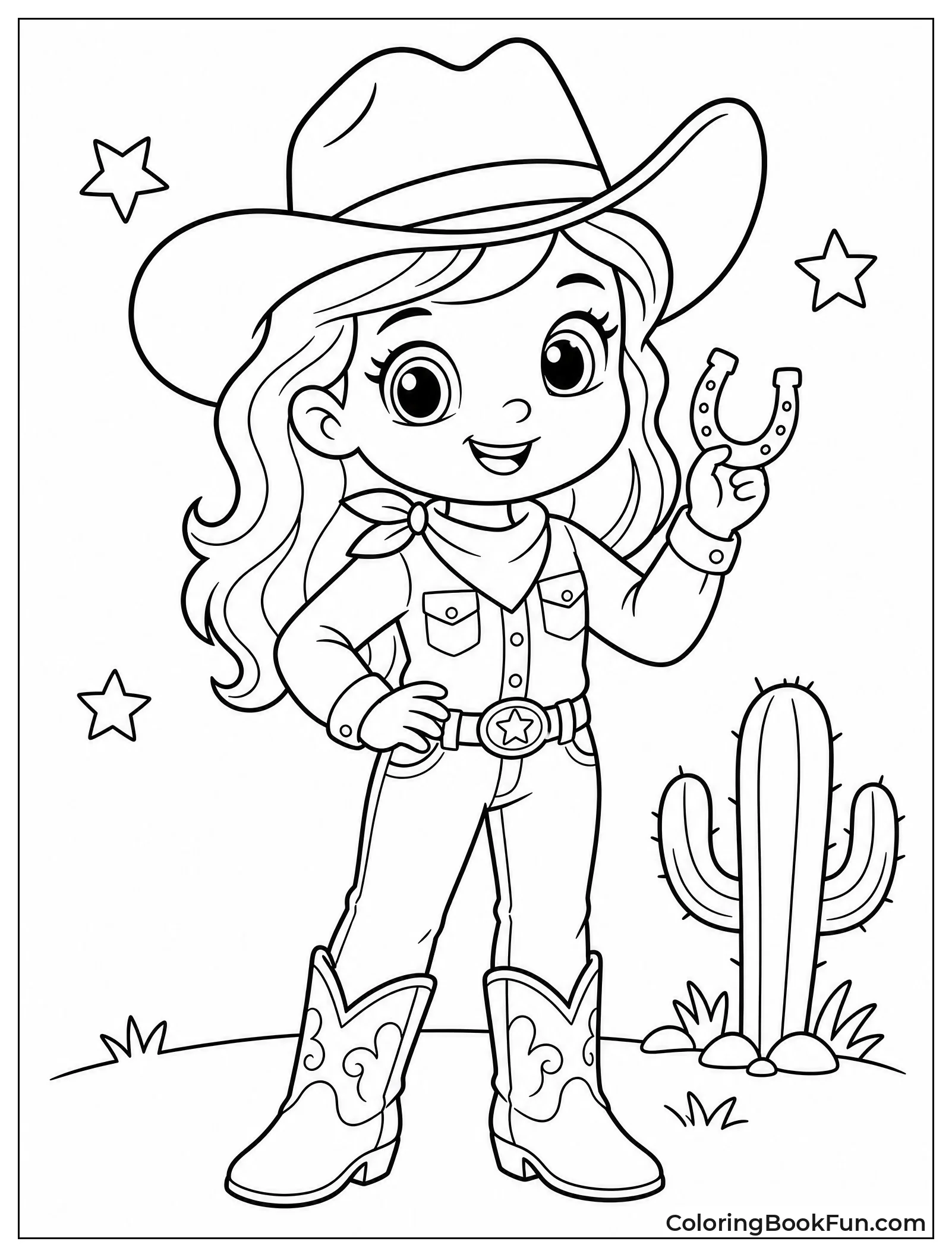 Cute Big Eyed Chibi Cowgirl