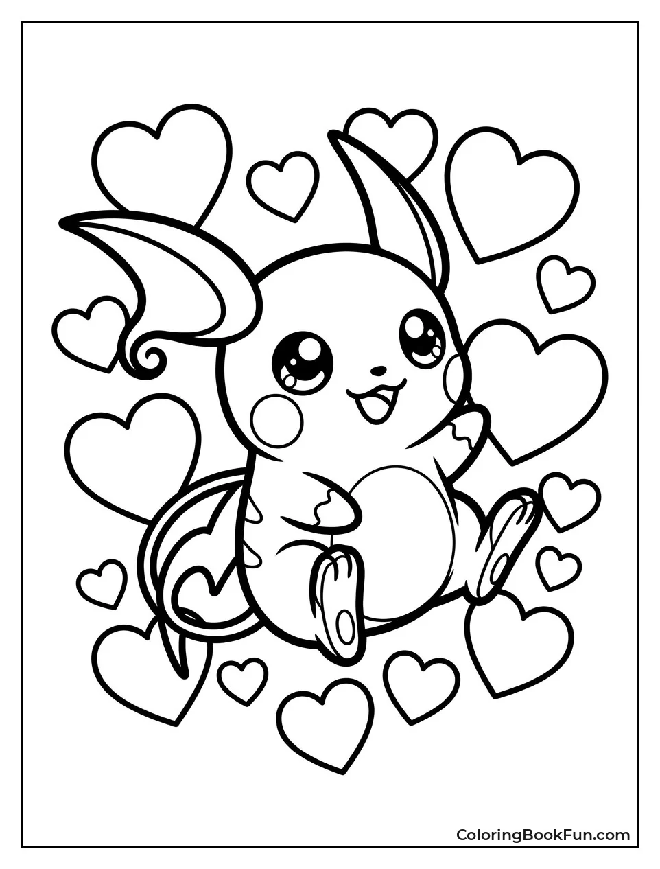 Cute Chibi Raichu with Hearts