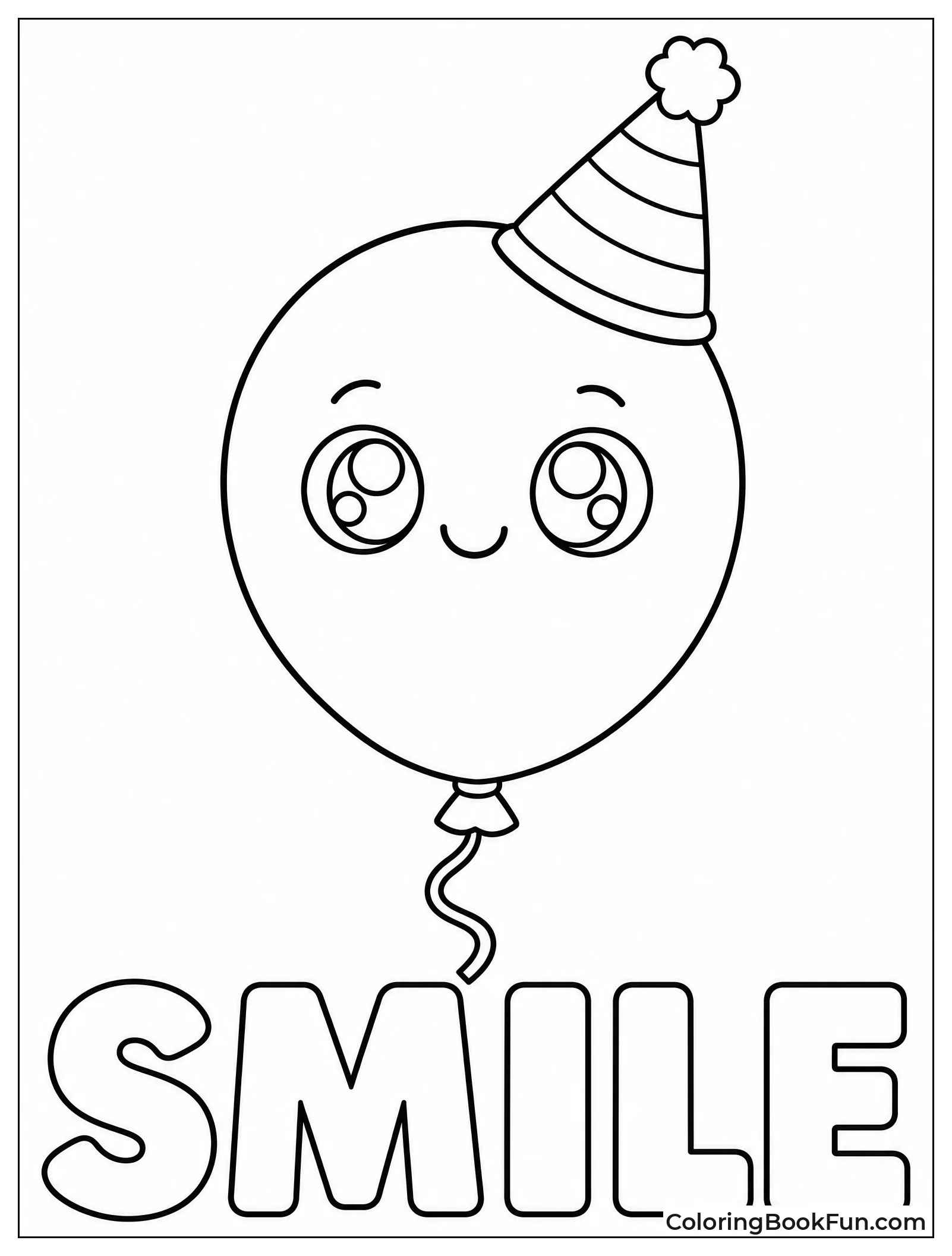 Happy Balloon Wearing Party Hat