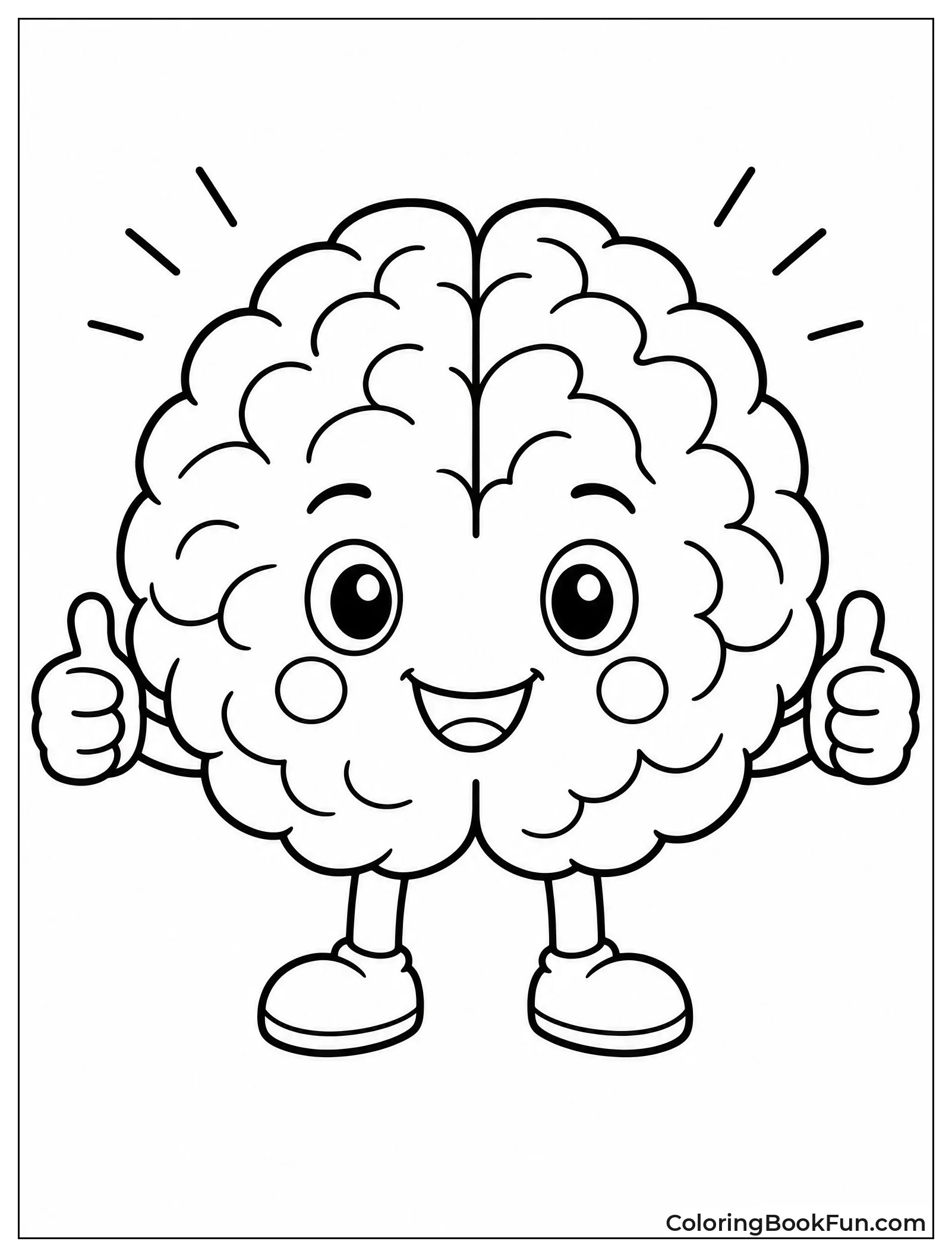 Kawaii Brain Giving Thumbs Up