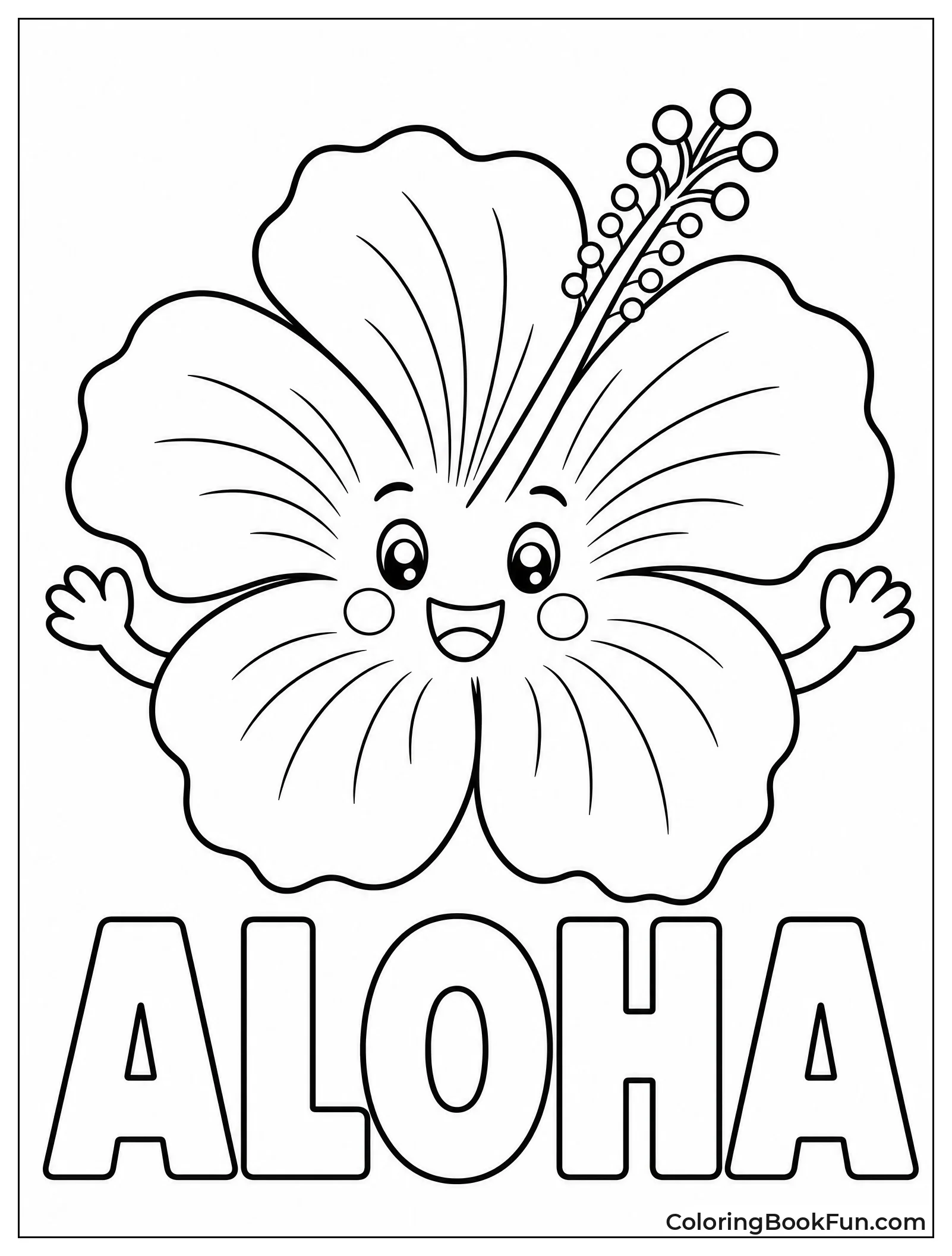 Cute Hibiscus with Smiling Face