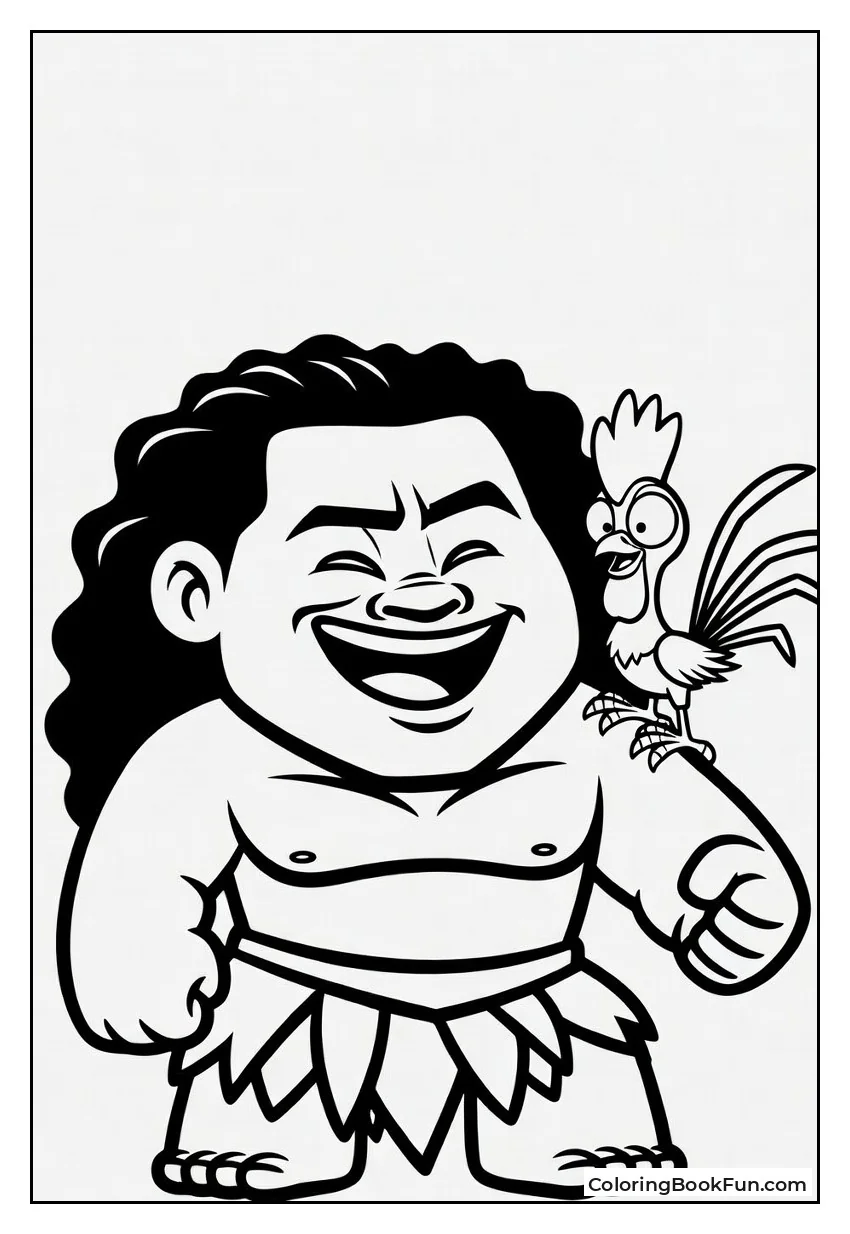 Cute Maui Laughs with Heihei