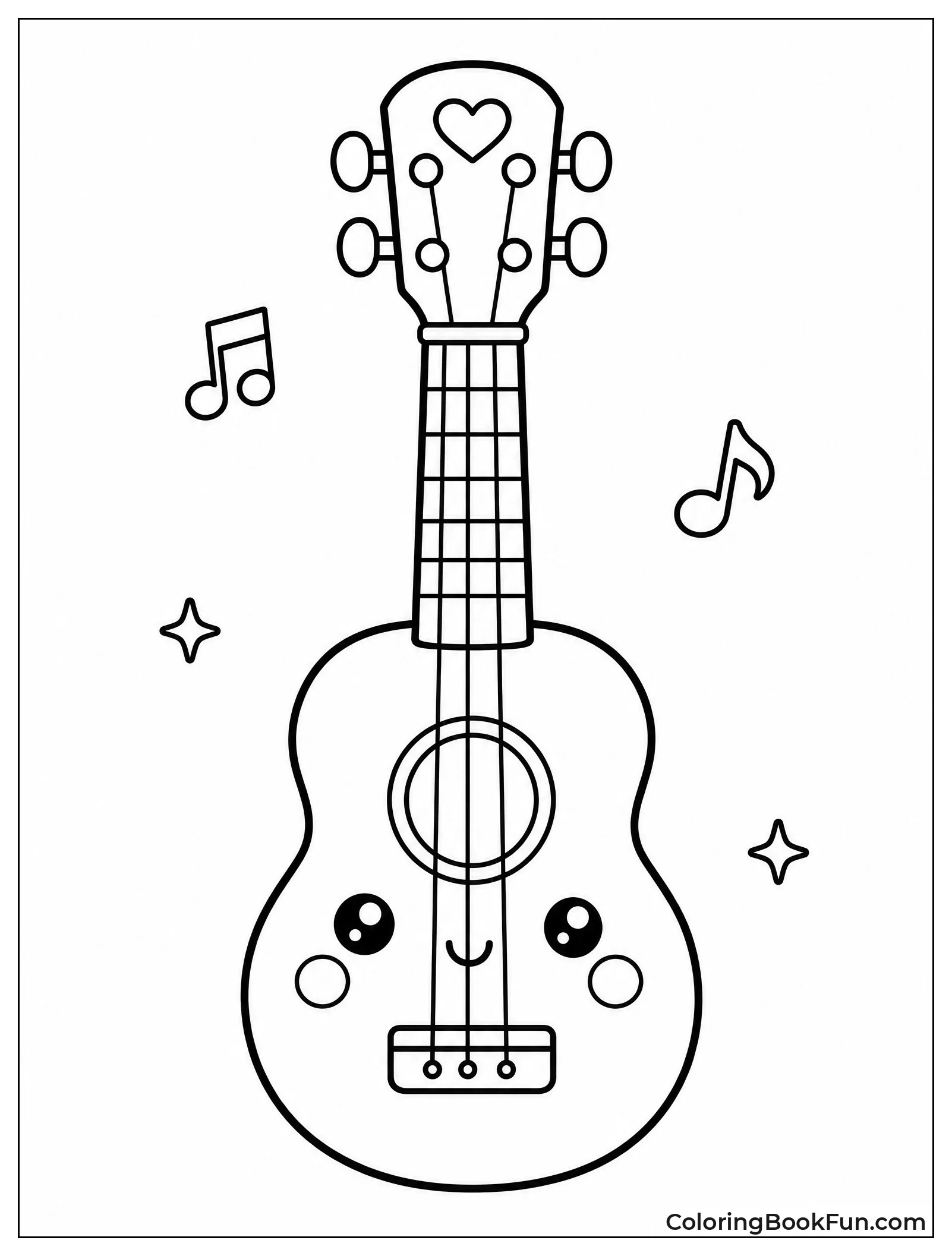Cute Mini Guitar Shows Heart