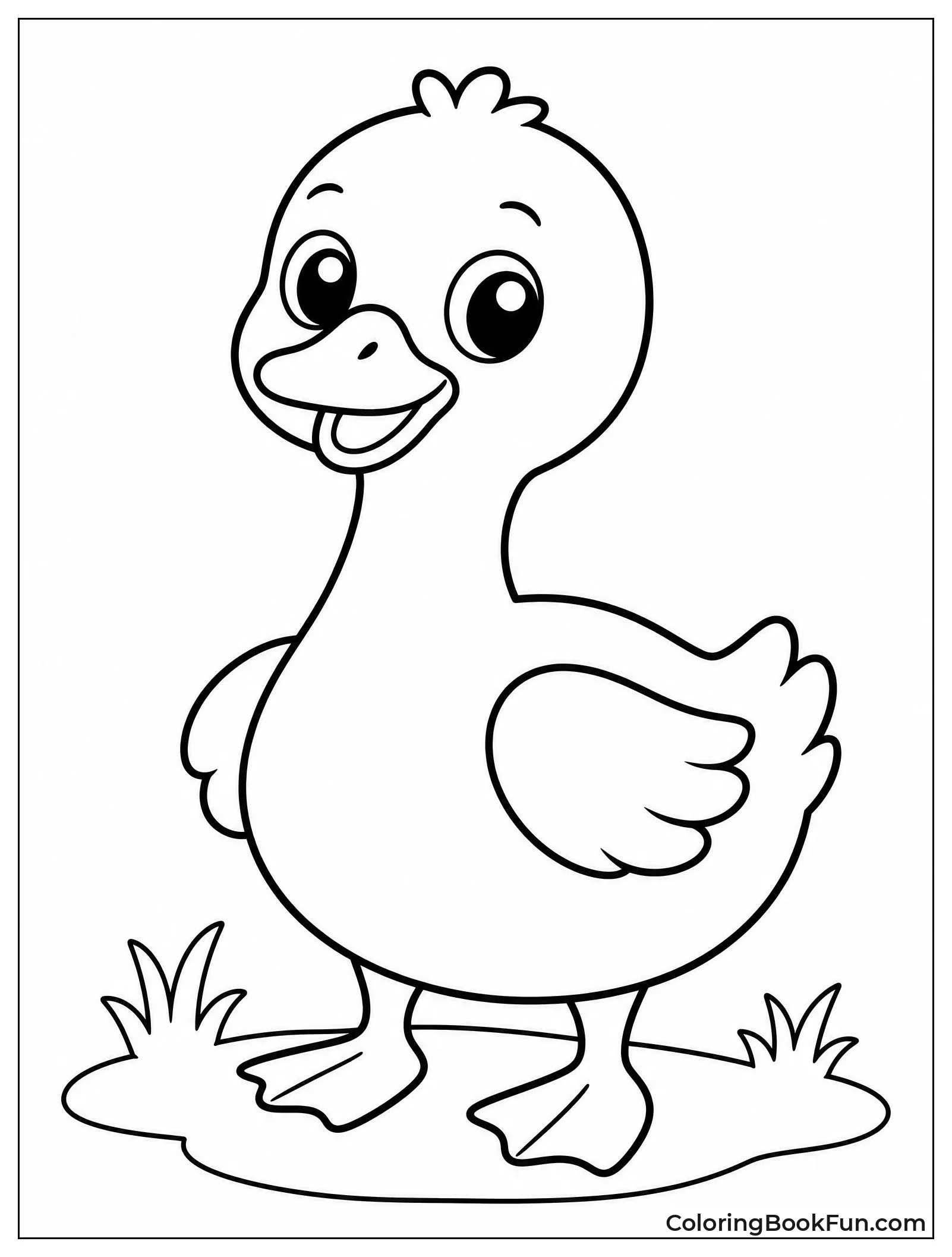 Chubby Kawaii Goose with Big Eyes