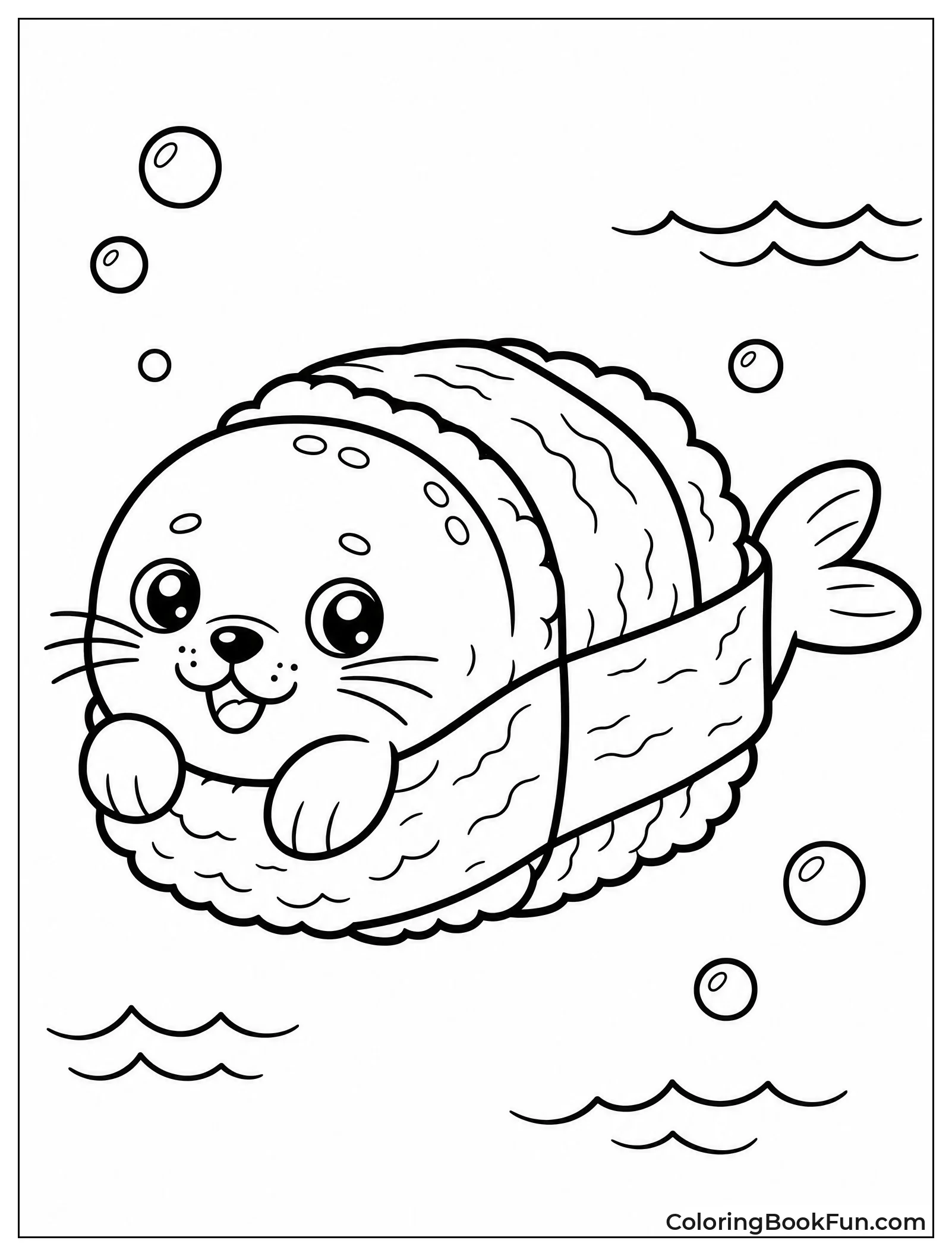 Round Seal Pup Like Sushi