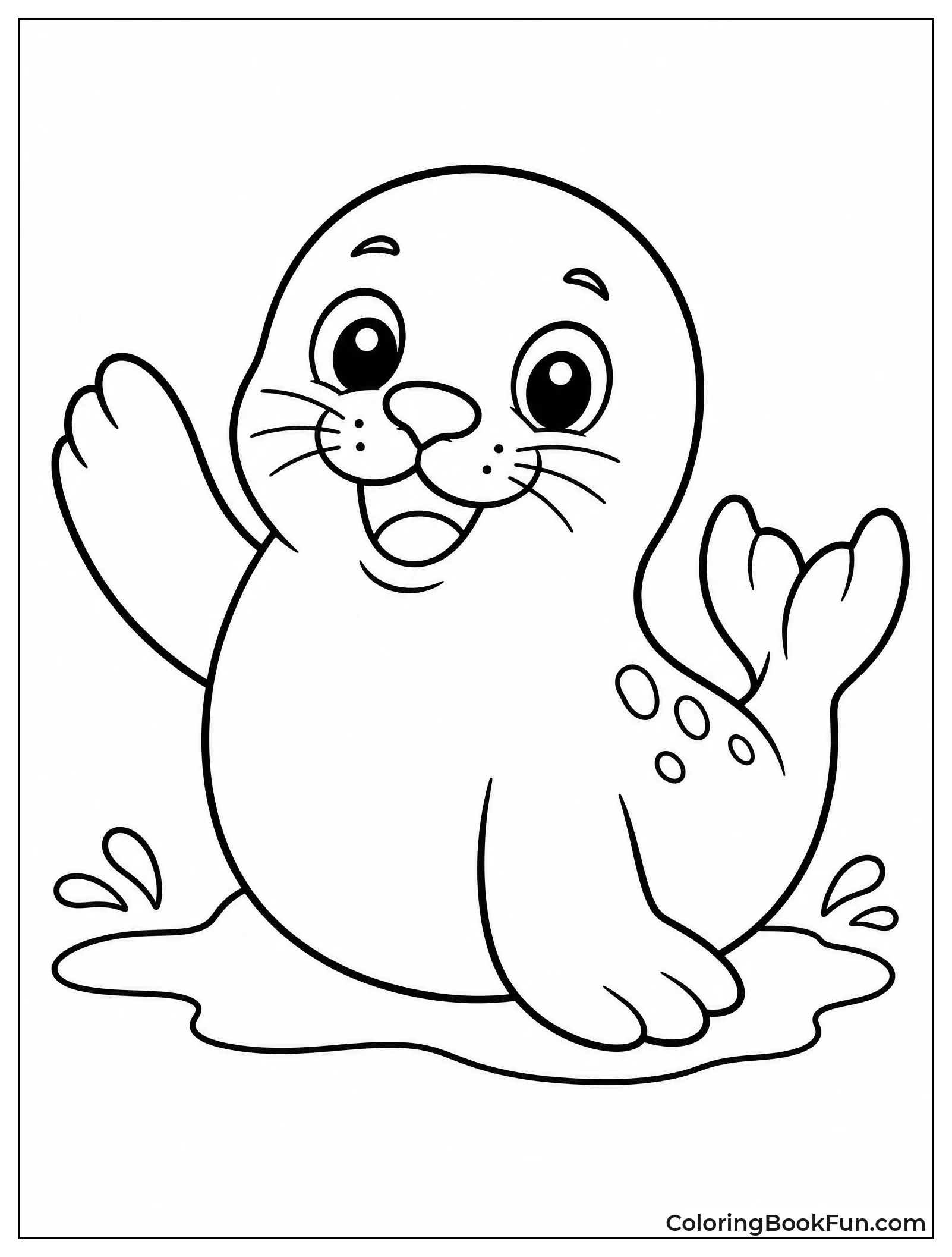 Cute Seal Waving Its Flipper
