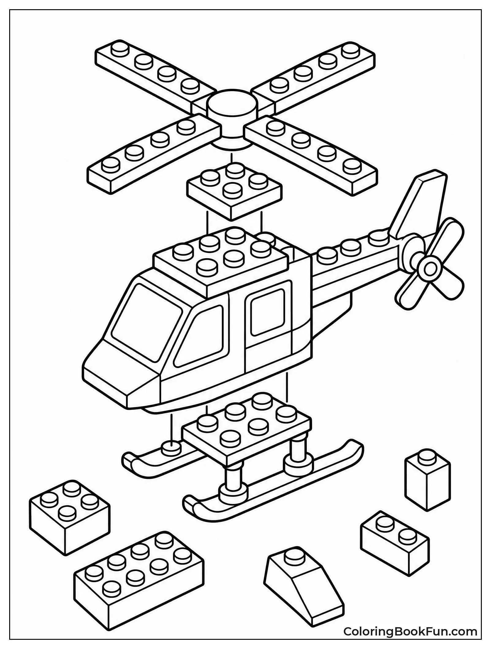 Building Lego Helicopter with Bricks