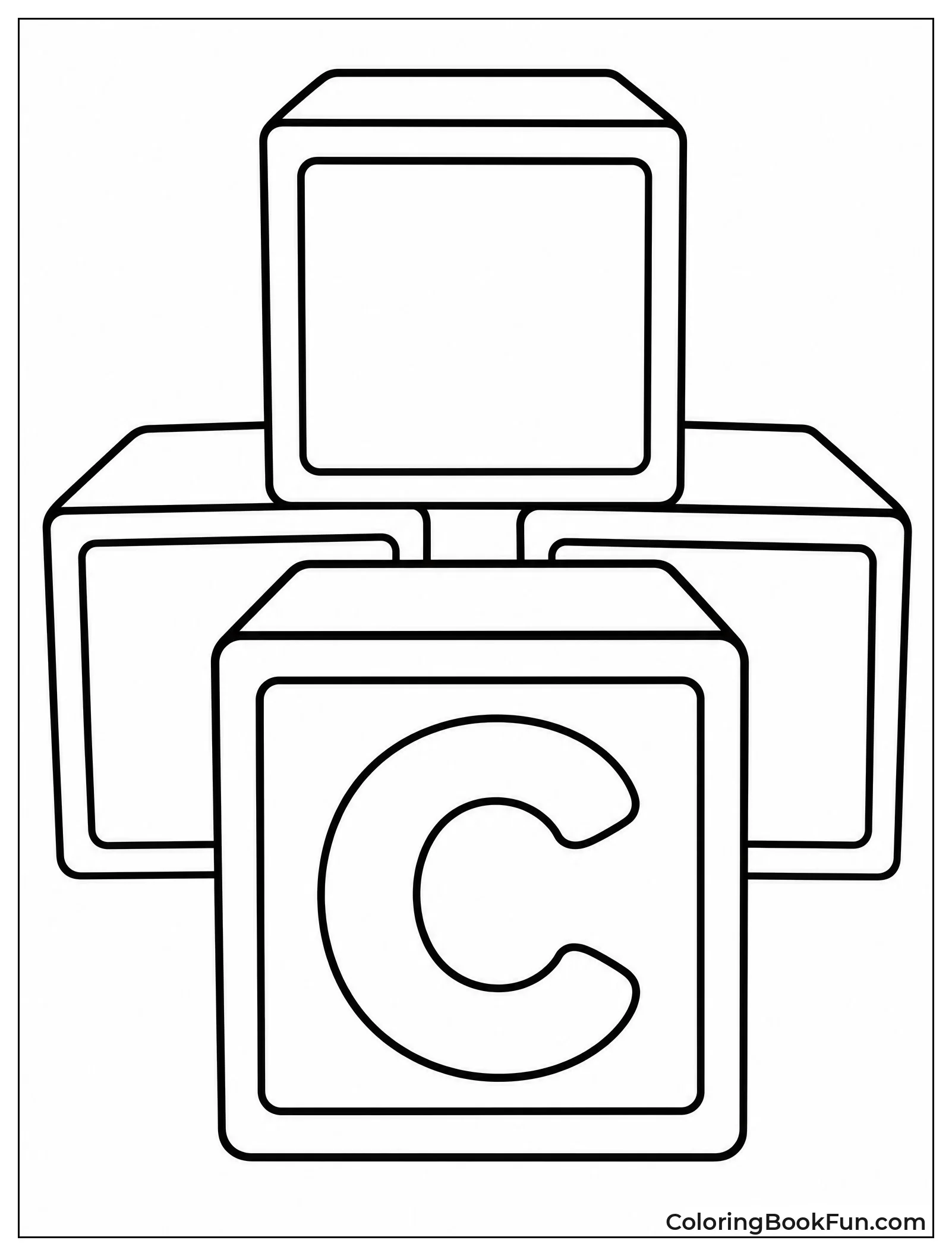Toy Blocks Show Big Letter C