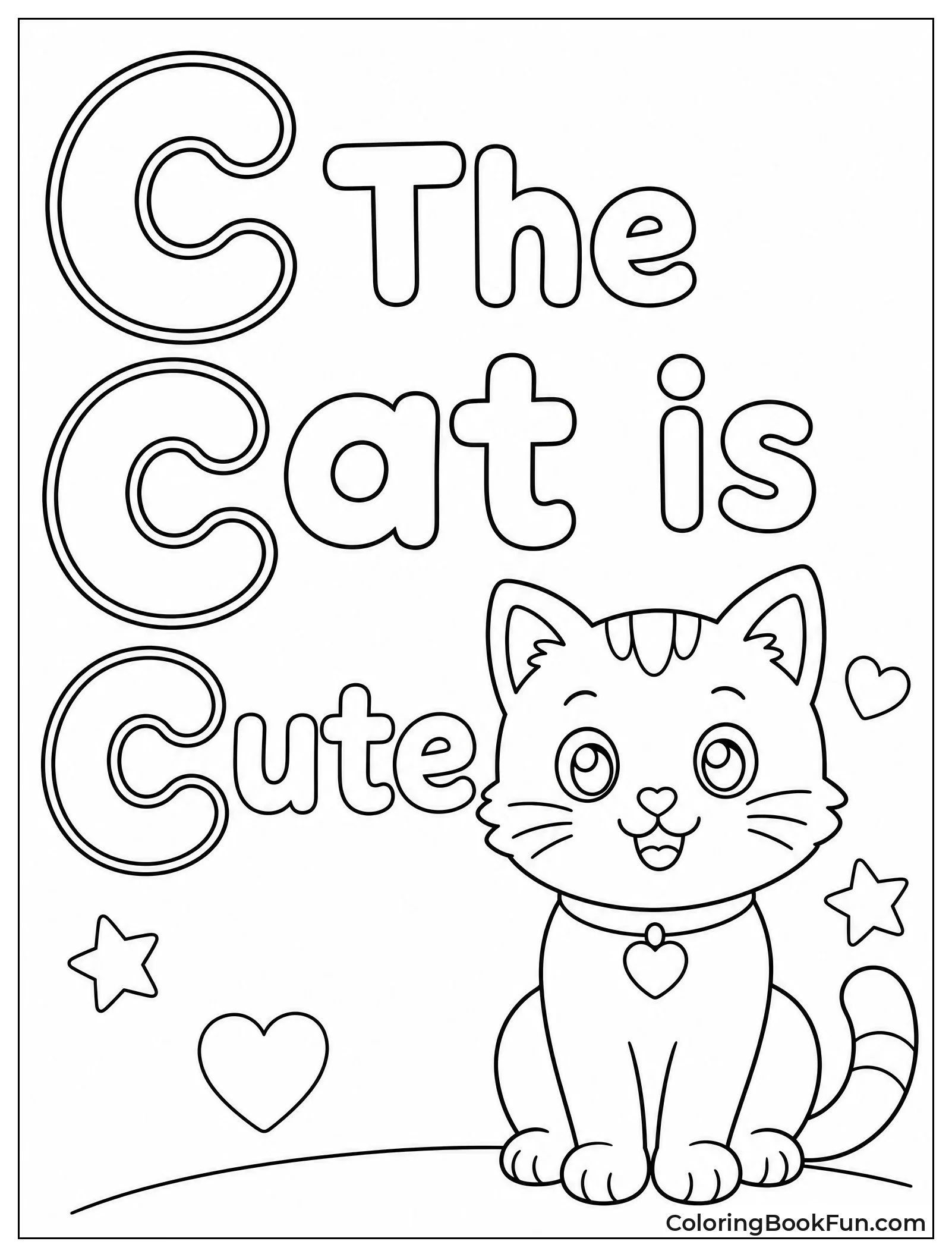 Coloring the C in Cute Sentence