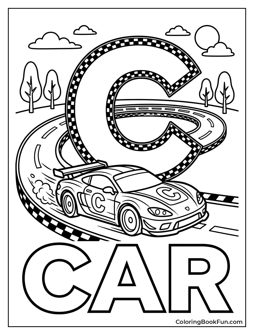 Race Car Drives on C Track