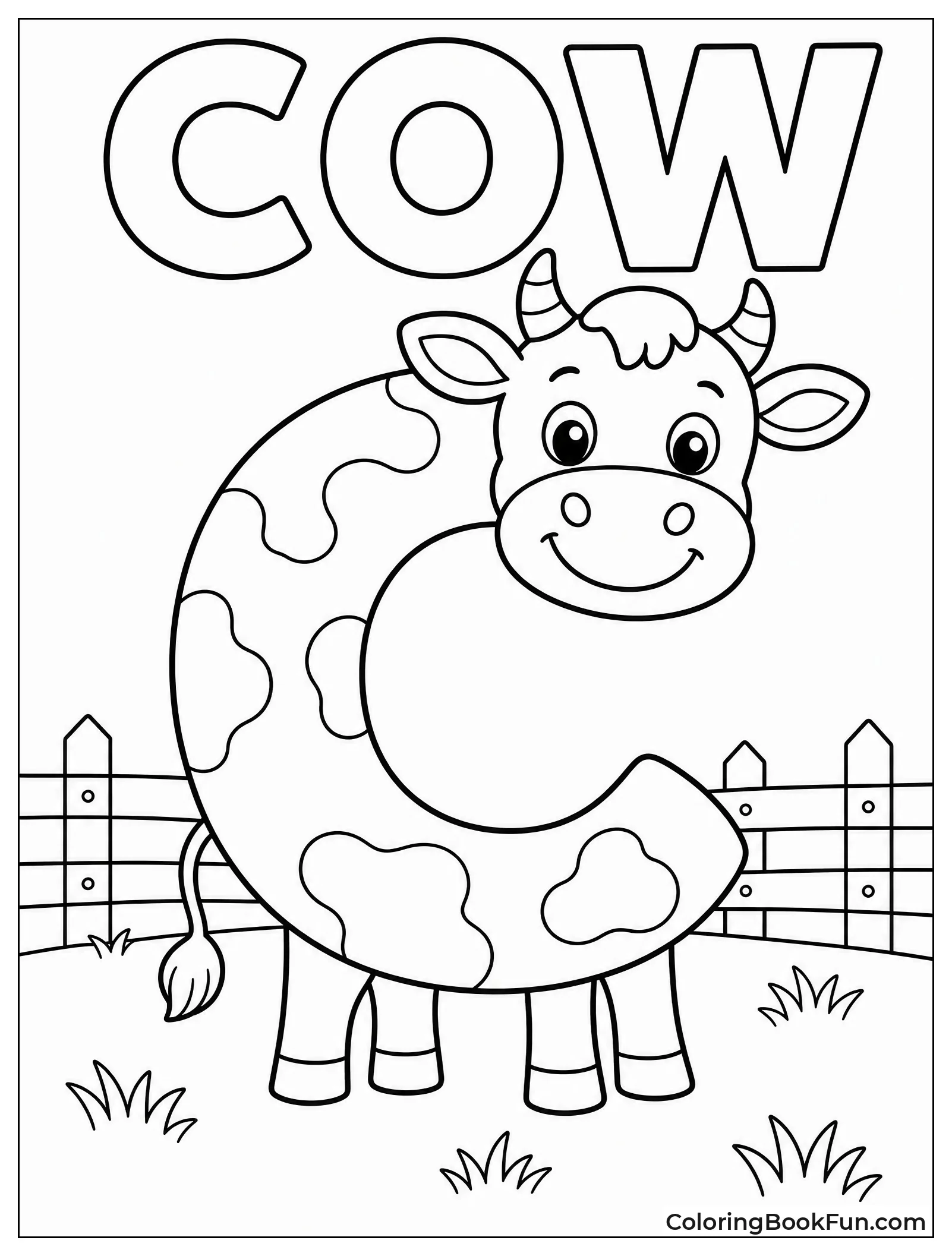 Smiling Cow Shaped Like Letter C