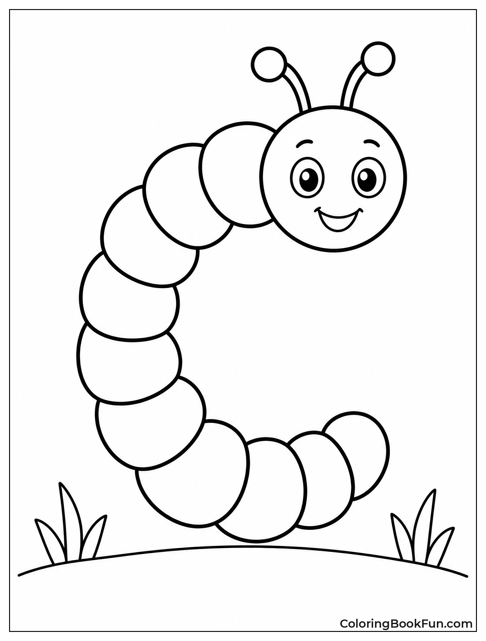 Caterpillar Curled into Lowercase C