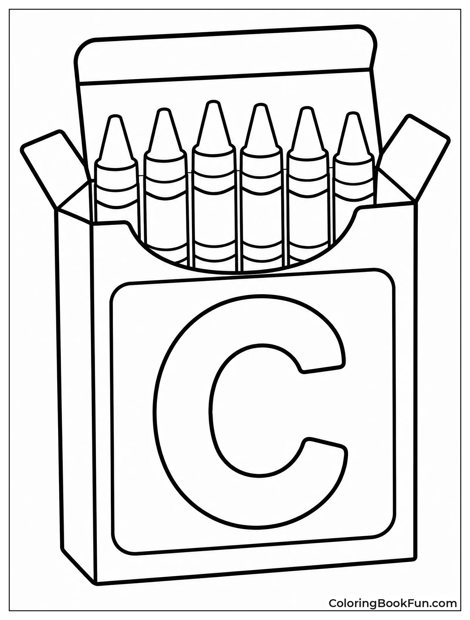 Crayon Box Shows Colorful Letter C