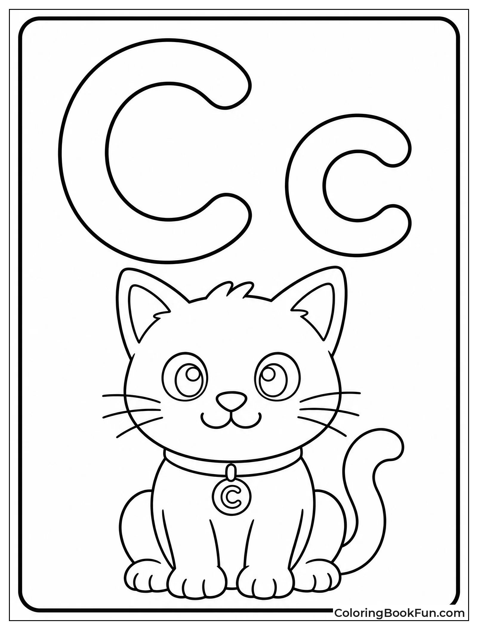 Flashcard Shows C with Cat Picture
