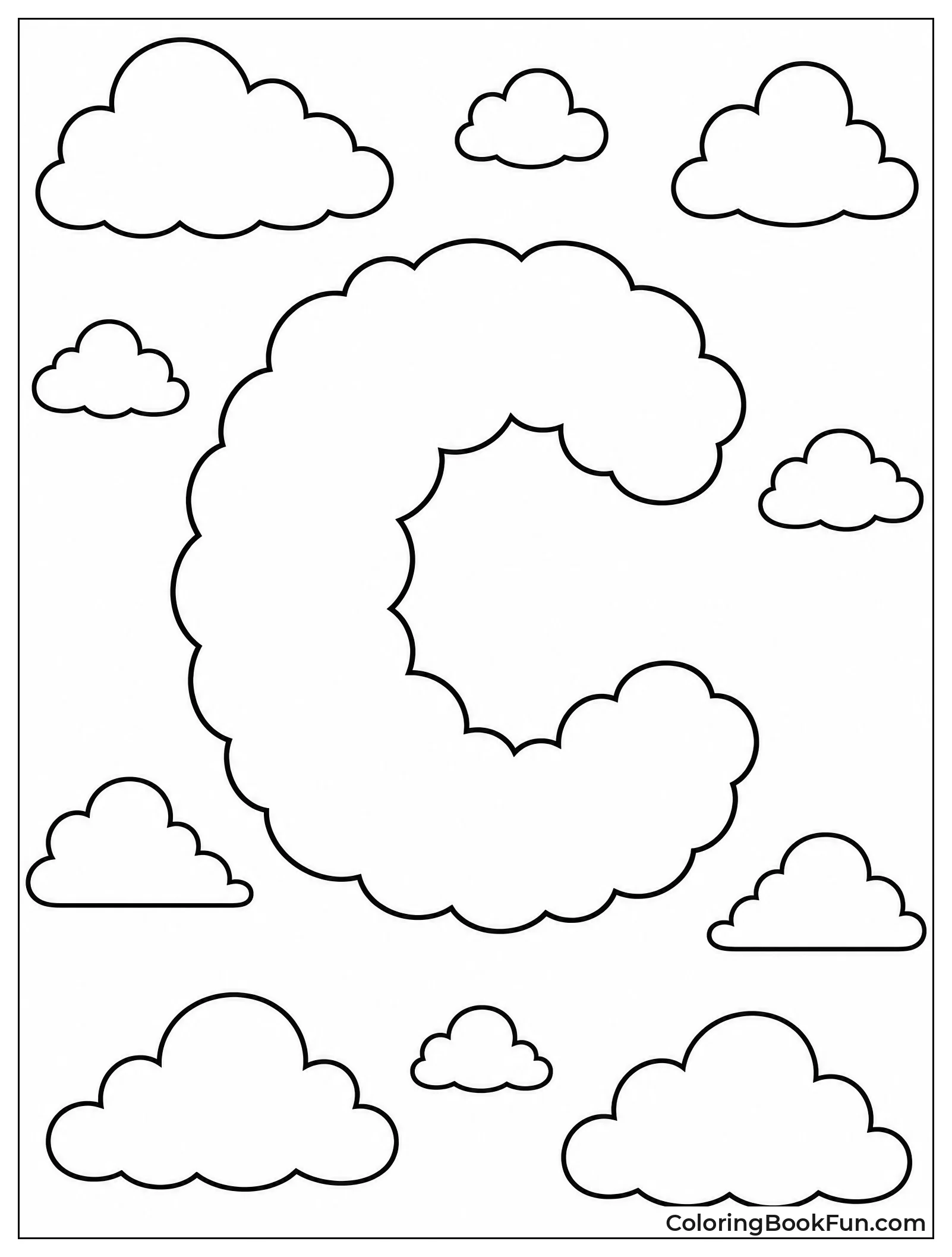 Fluffy Cloud Forms Giant Letter C