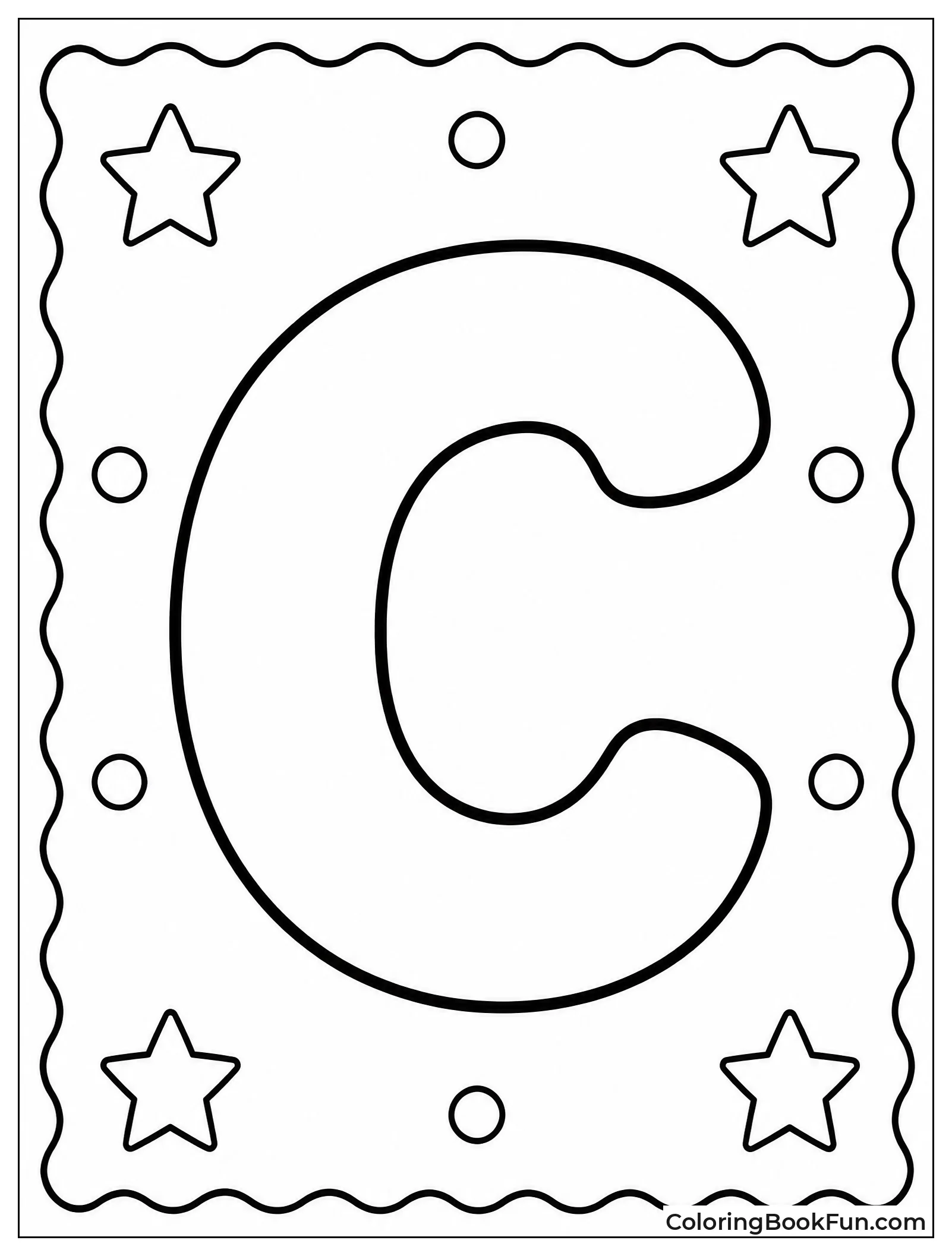 Simple Outline for Uppercase Letter C