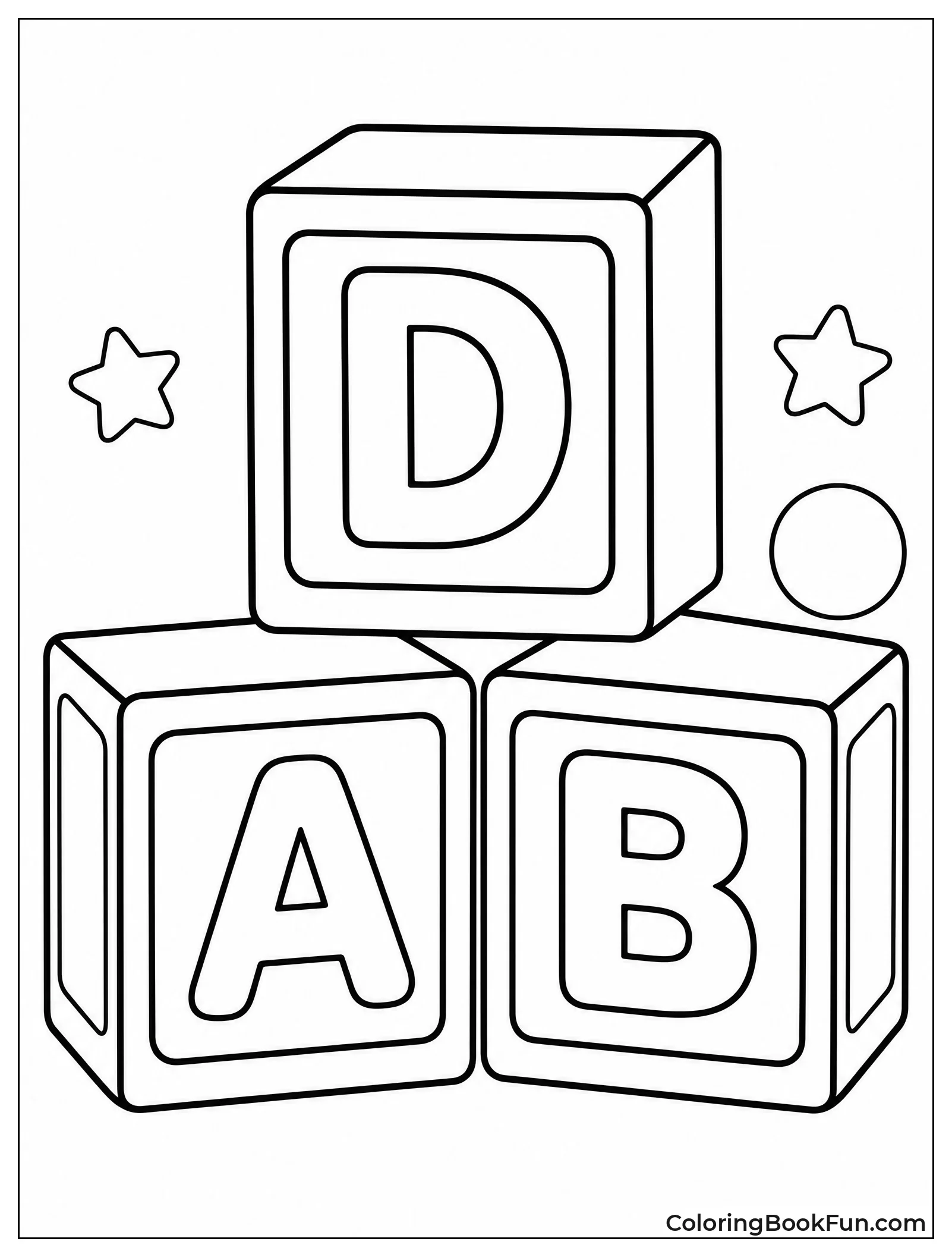 Blocks Stack with D on Top
